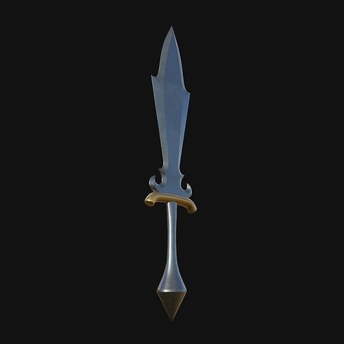 Nocturnal Nightmare Shadowy 3D Model Dagger for Digital Spies 3D model