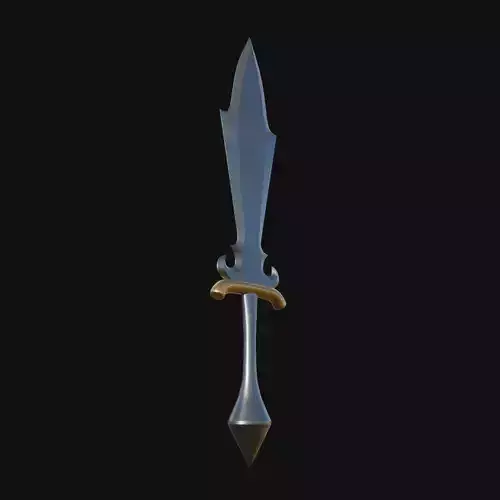 Nocturnal Nightmare Shadowy 3D Model Dagger for Digital Spies