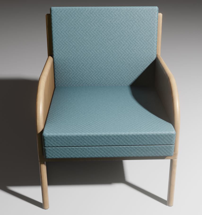 Low-Poly Lounge Chair Low-poly 3D model_7
