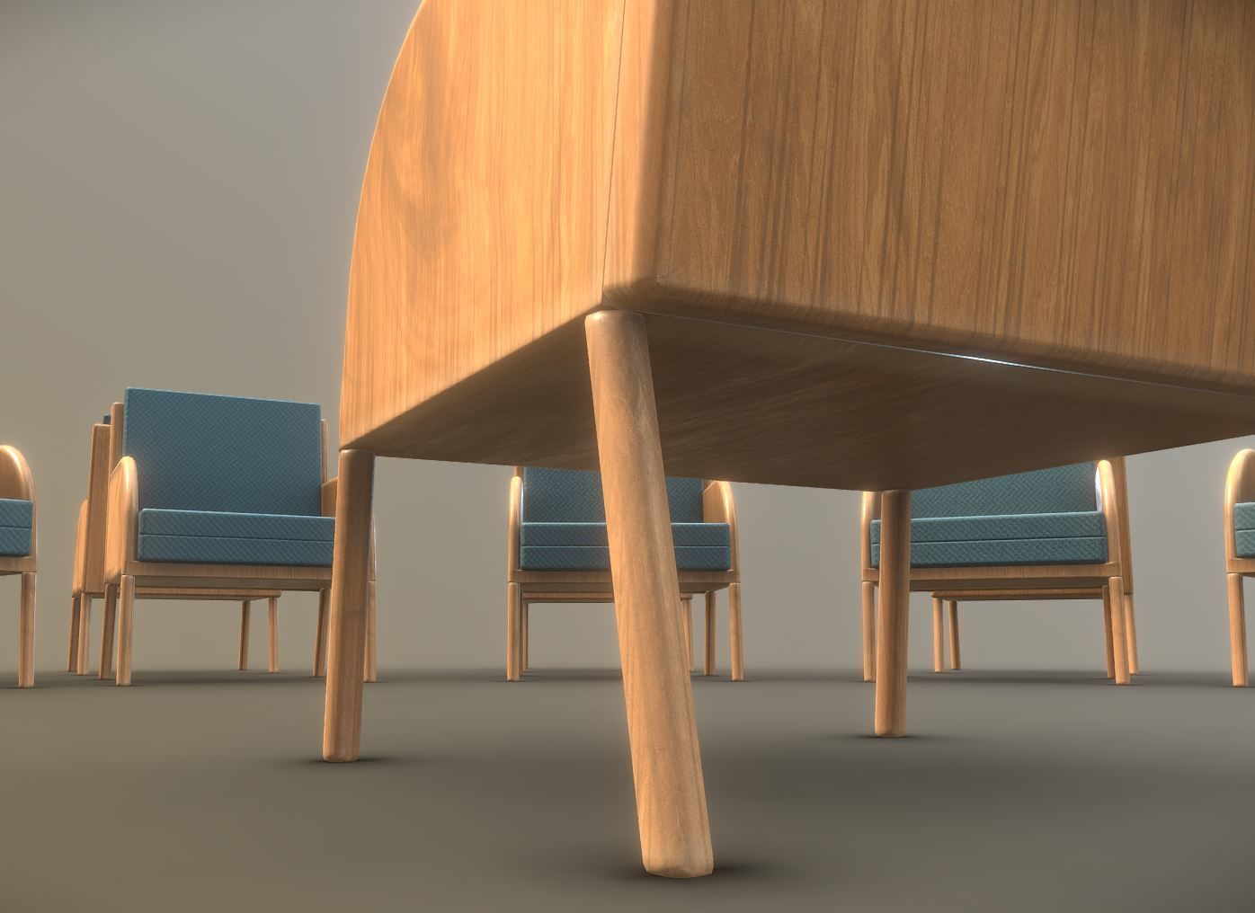 Low-Poly Lounge Chair Low-poly 3D model_1