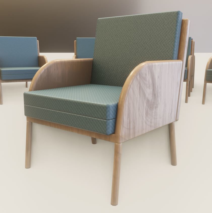 Low-Poly Lounge Chair Low-poly 3D model_14