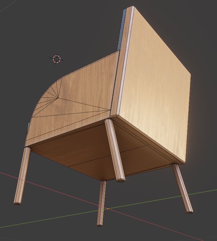 Low-Poly Lounge Chair Low-poly 3D model_10
