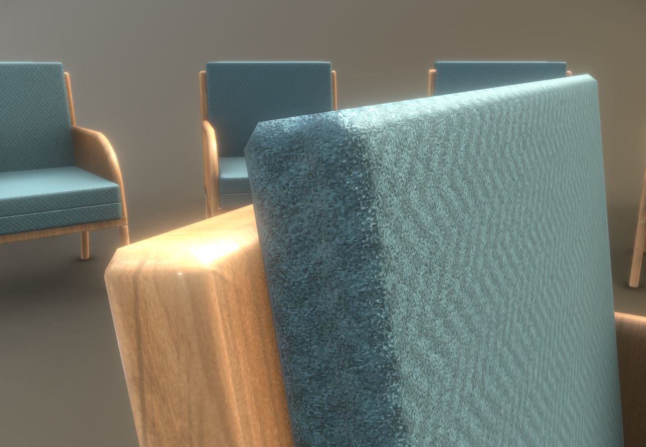 Low-Poly Lounge Chair Low-poly 3D model_22