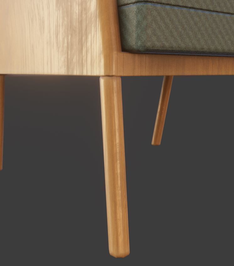 Low-Poly Lounge Chair Low-poly 3D model_6