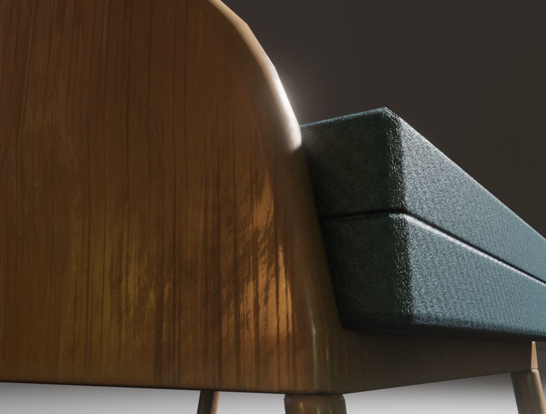 Low-Poly Lounge Chair Low-poly 3D model_4