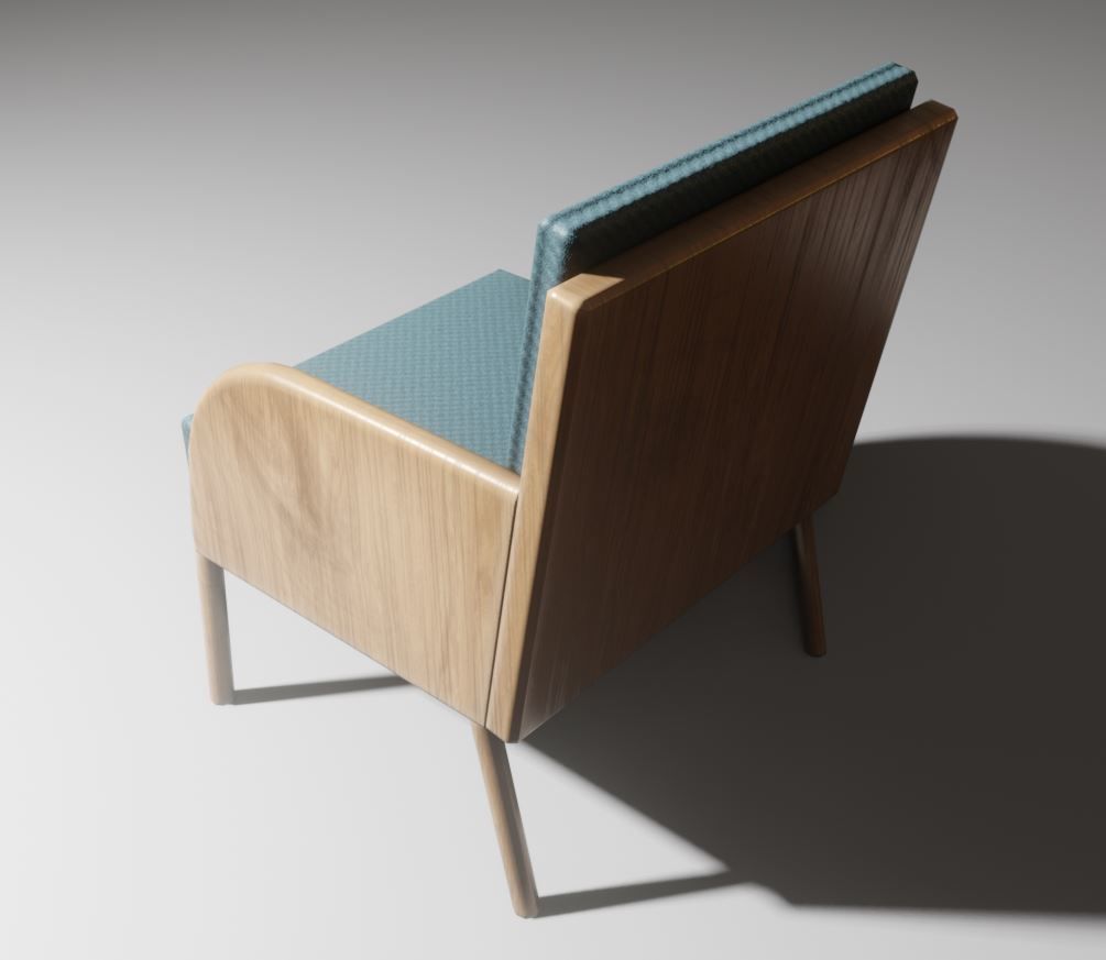 Low-Poly Lounge Chair Low-poly 3D model_20