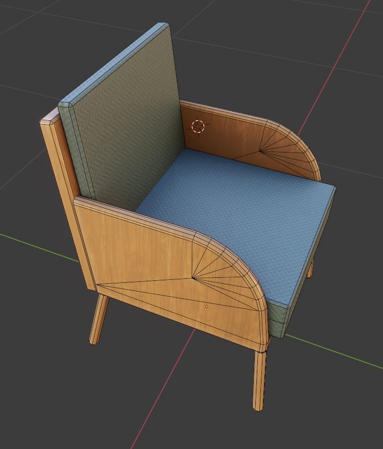 Low-Poly Lounge Chair Low-poly 3D model_19