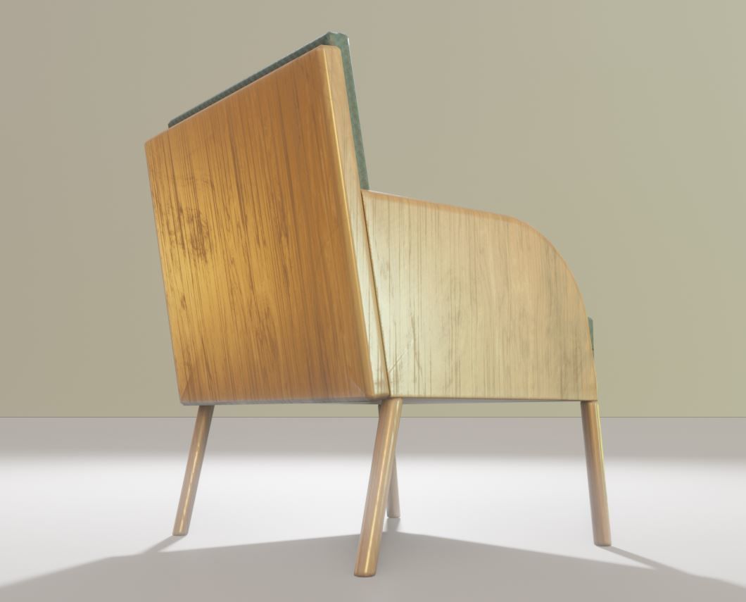 Low-Poly Lounge Chair Low-poly 3D model_12