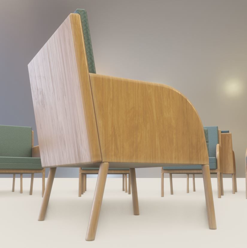 Low-Poly Lounge Chair Low-poly 3D model_5