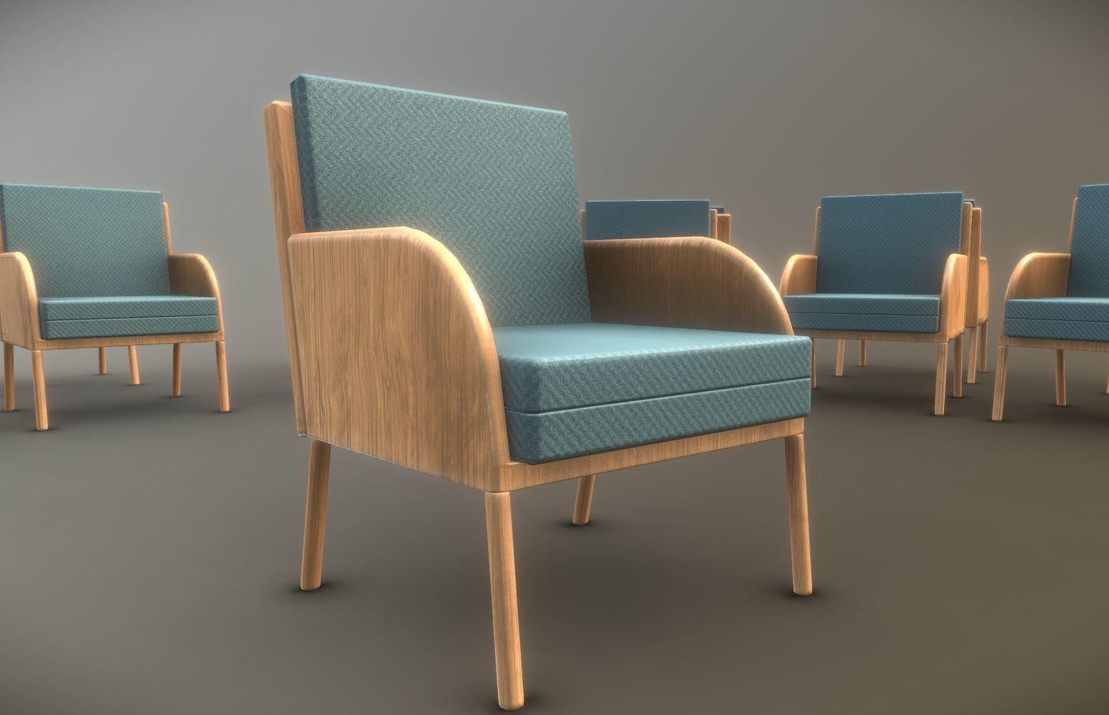 Low-Poly Lounge Chair Low-poly 3D model_13