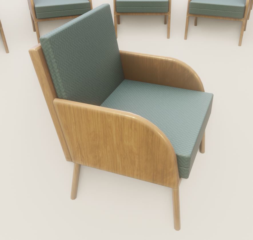 Low-Poly Lounge Chair Low-poly 3D model_15