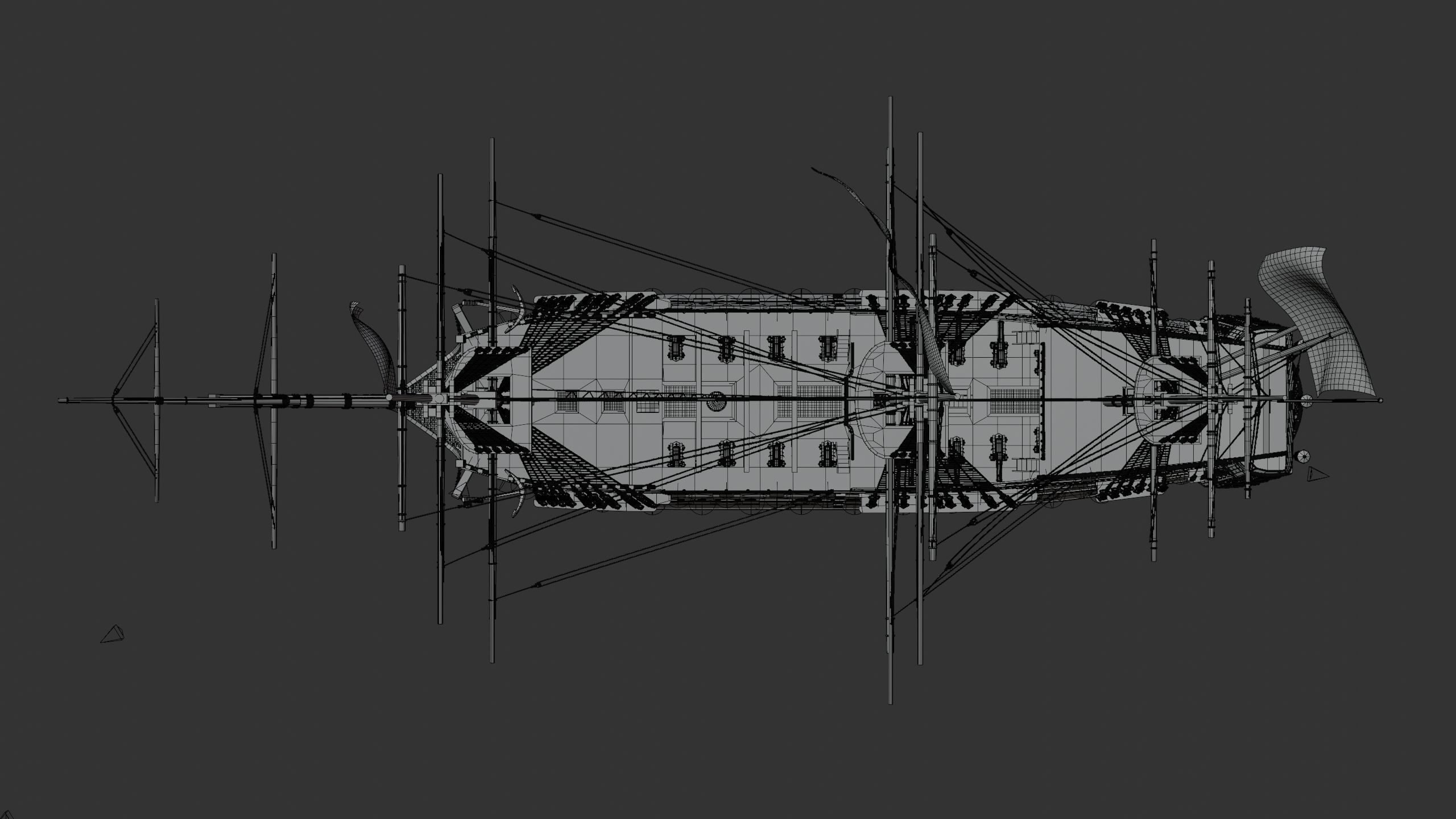 18th Century Man of War 3D model_37