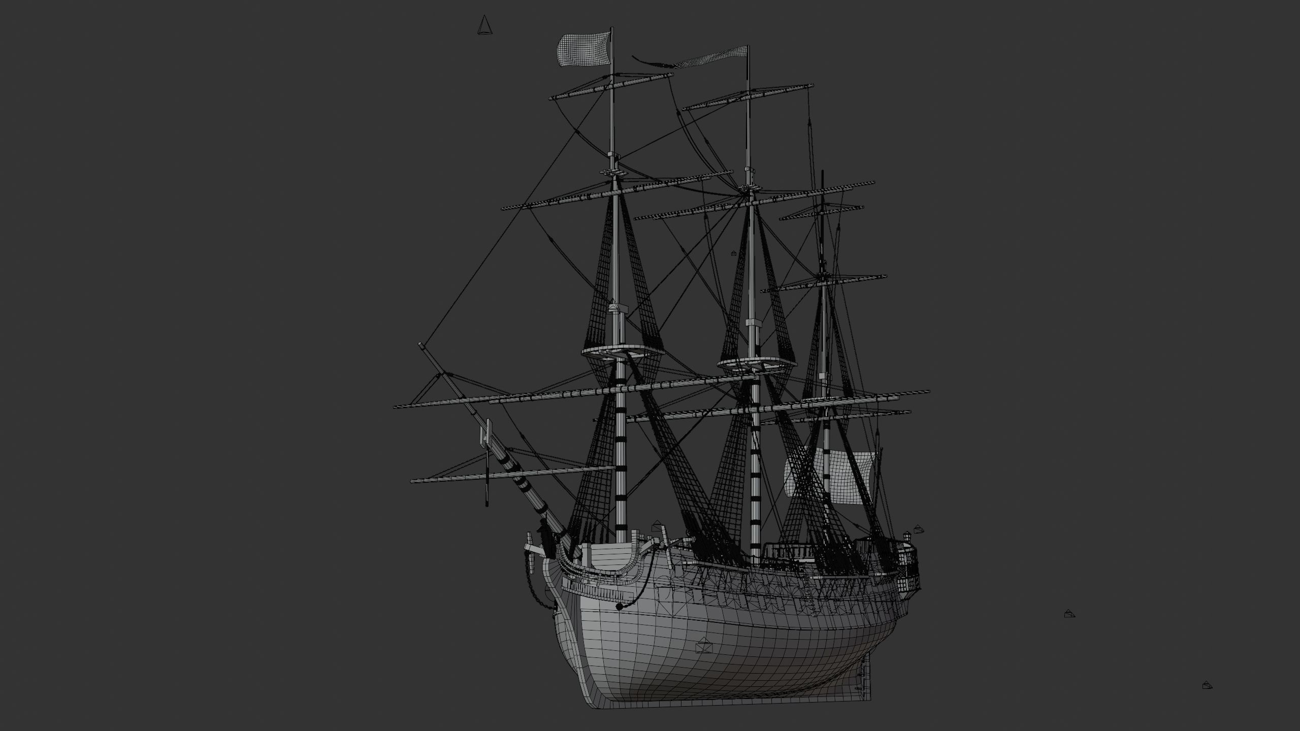 18th Century Man of War 3D model_35