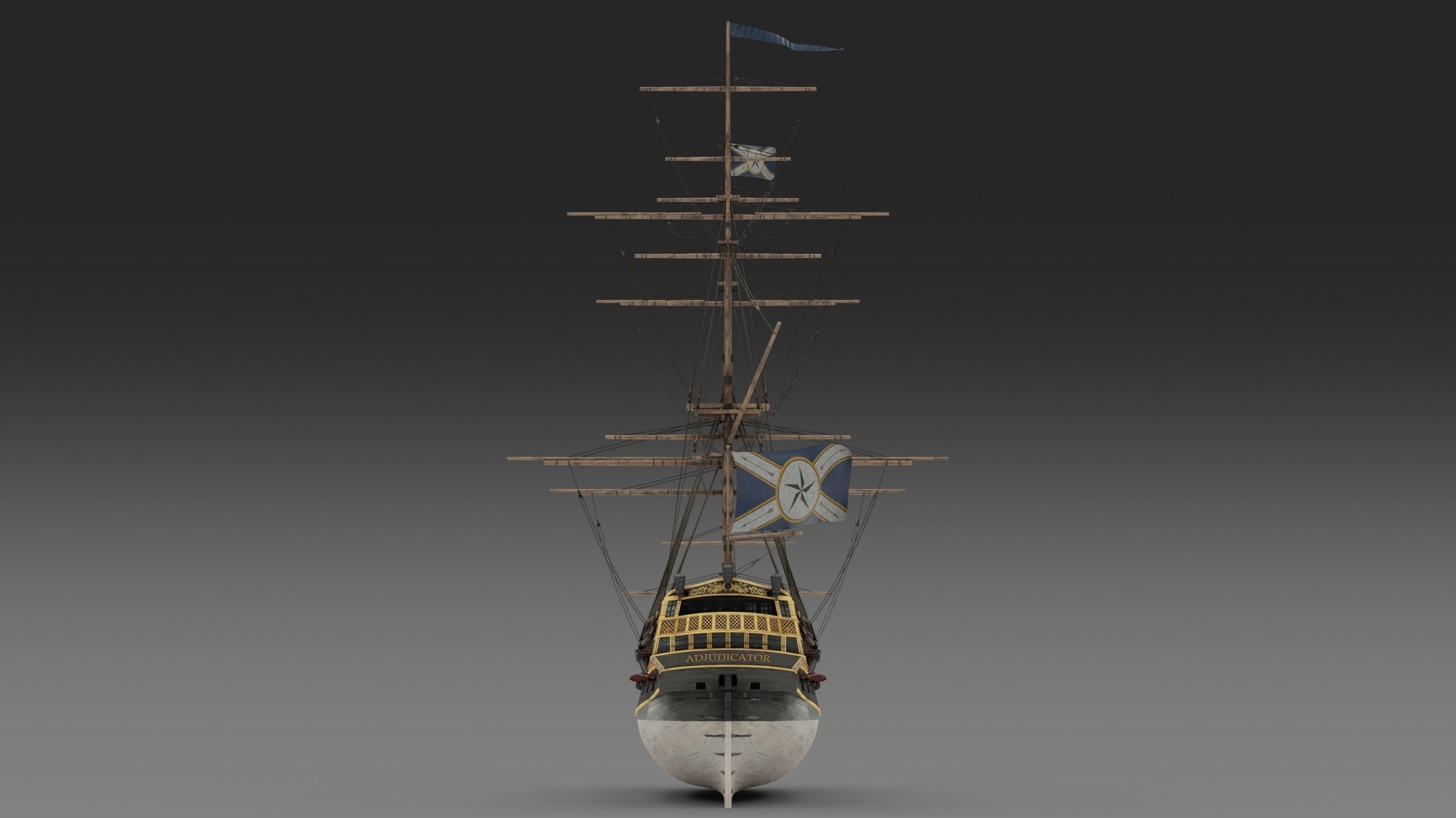 18th Century Man of War 3D model_20