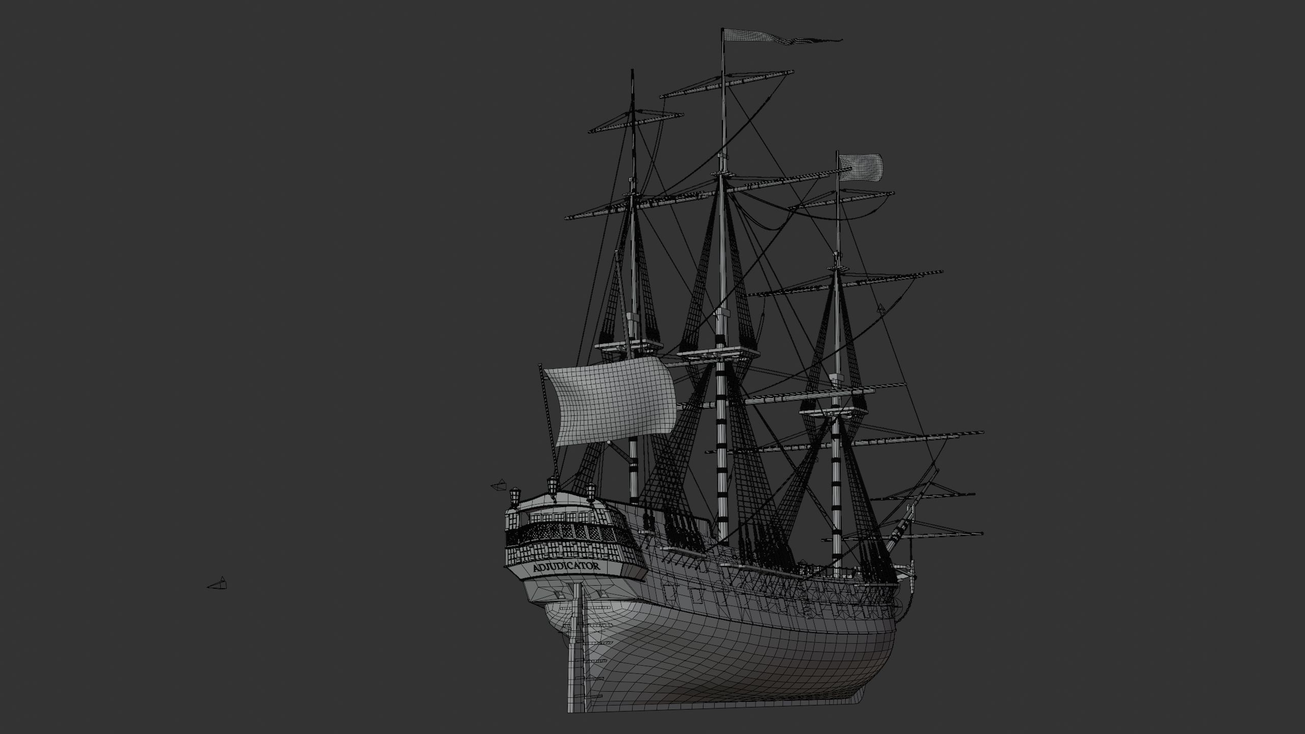 18th Century Man of War 3D model_36