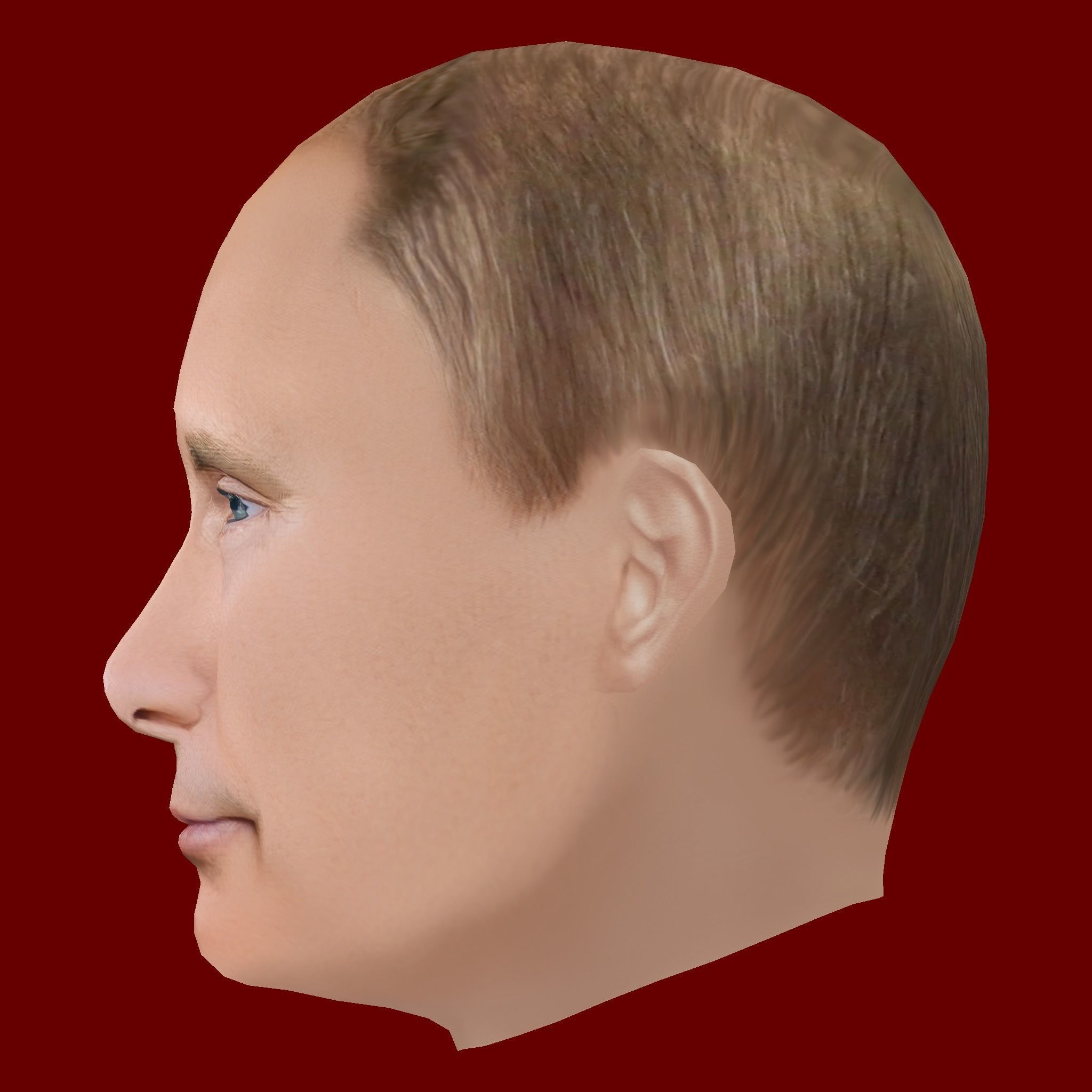 Low Poly Head of the President - Vladimir Putin Low-poly 3D model_2