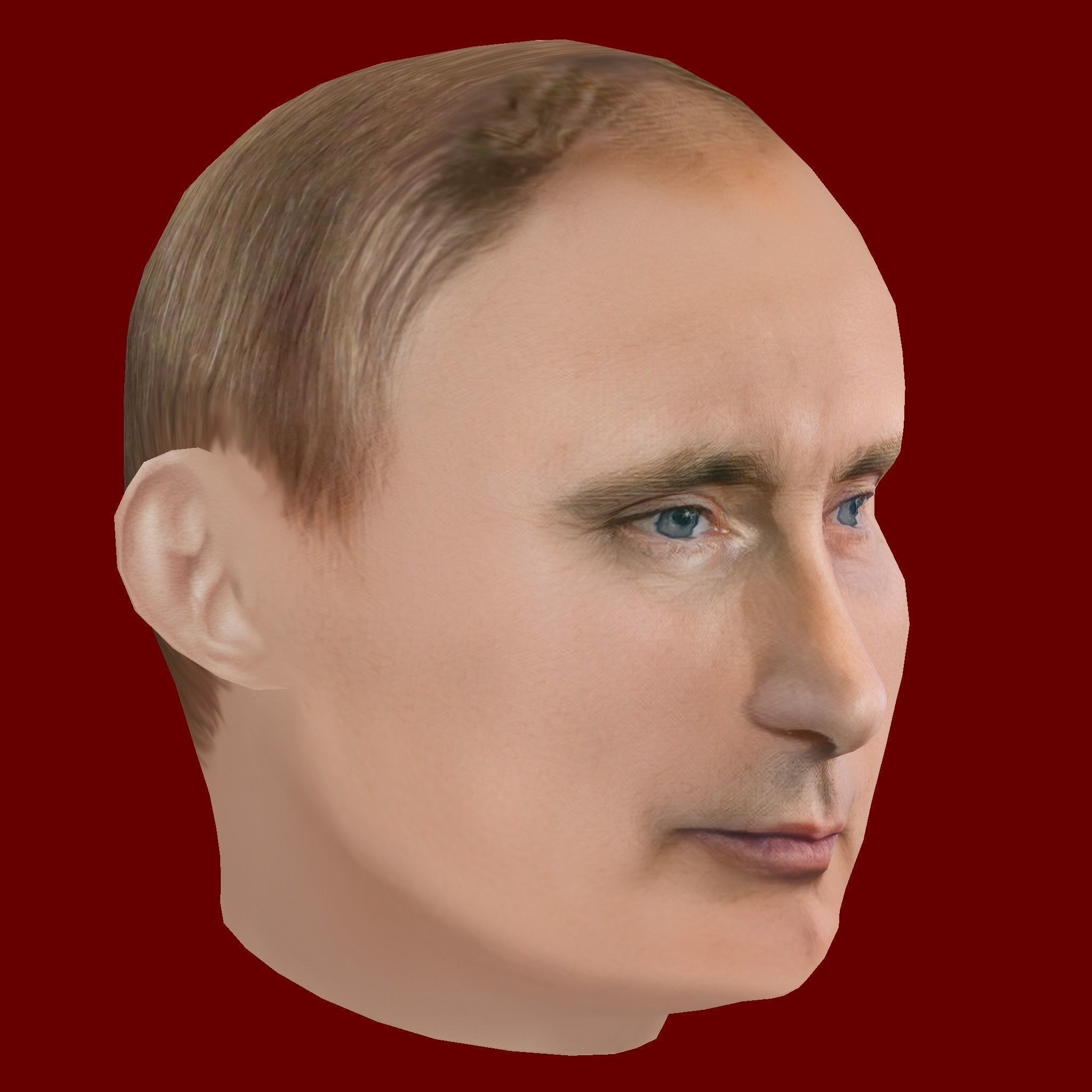 Low Poly Head of the President - Vladimir Putin Low-poly 3D model_5