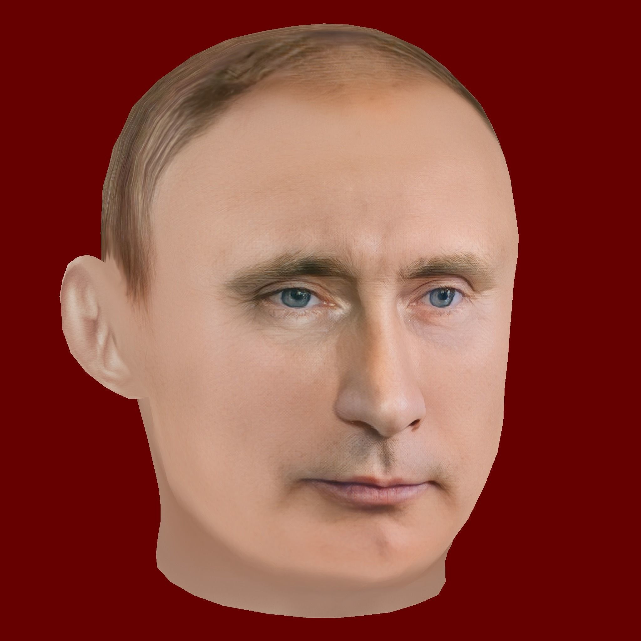 Low Poly Head of the President - Vladimir Putin Low-poly 3D model_6