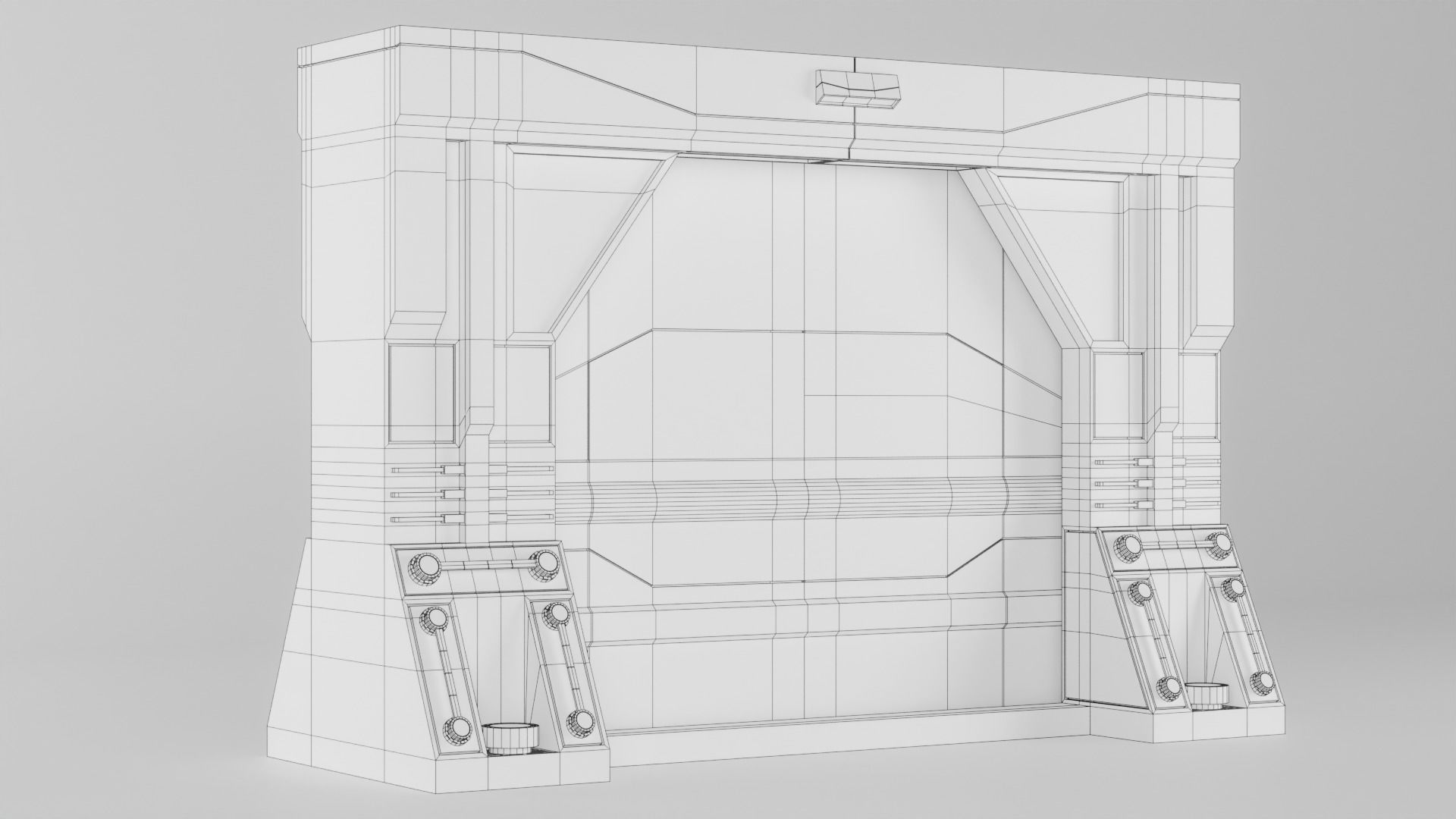 Sci Fi Door Free low-poly 3D model_10