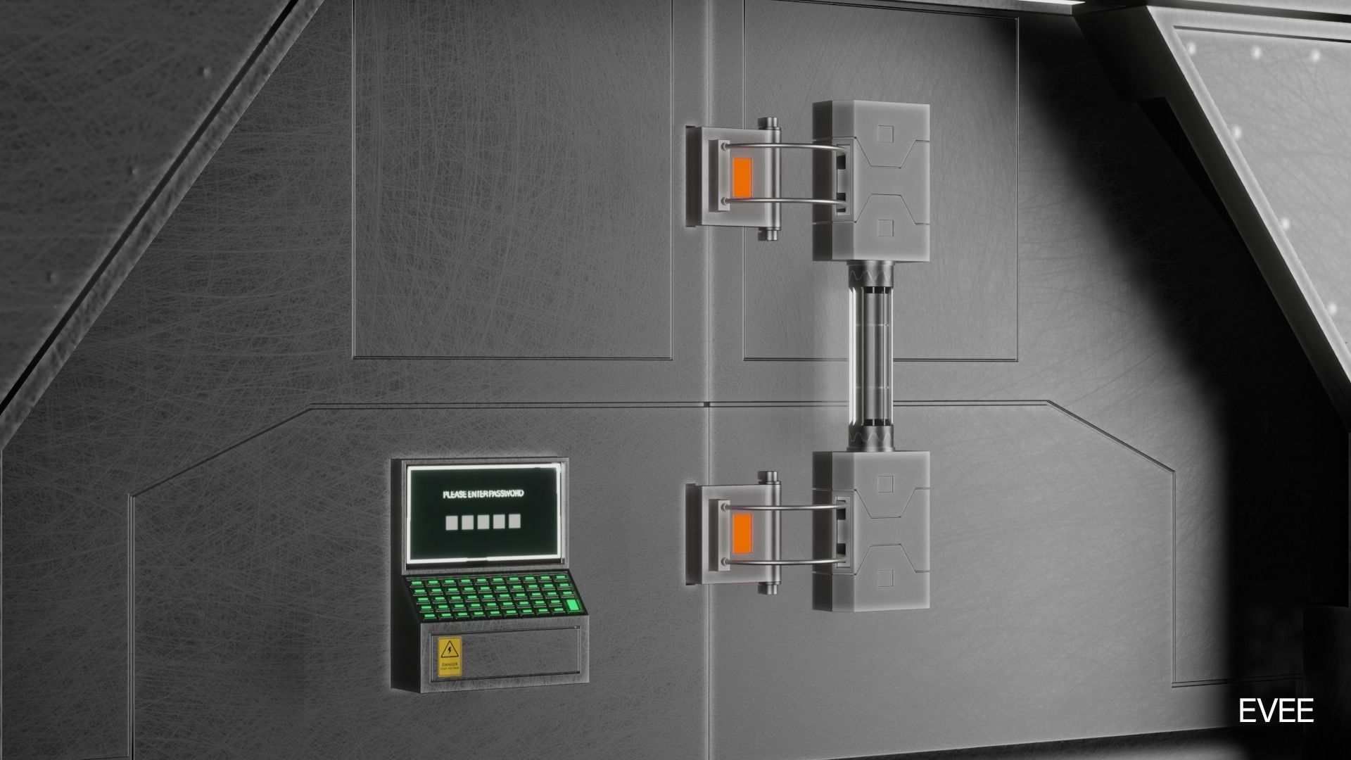 Sci Fi Door Free low-poly 3D model_14