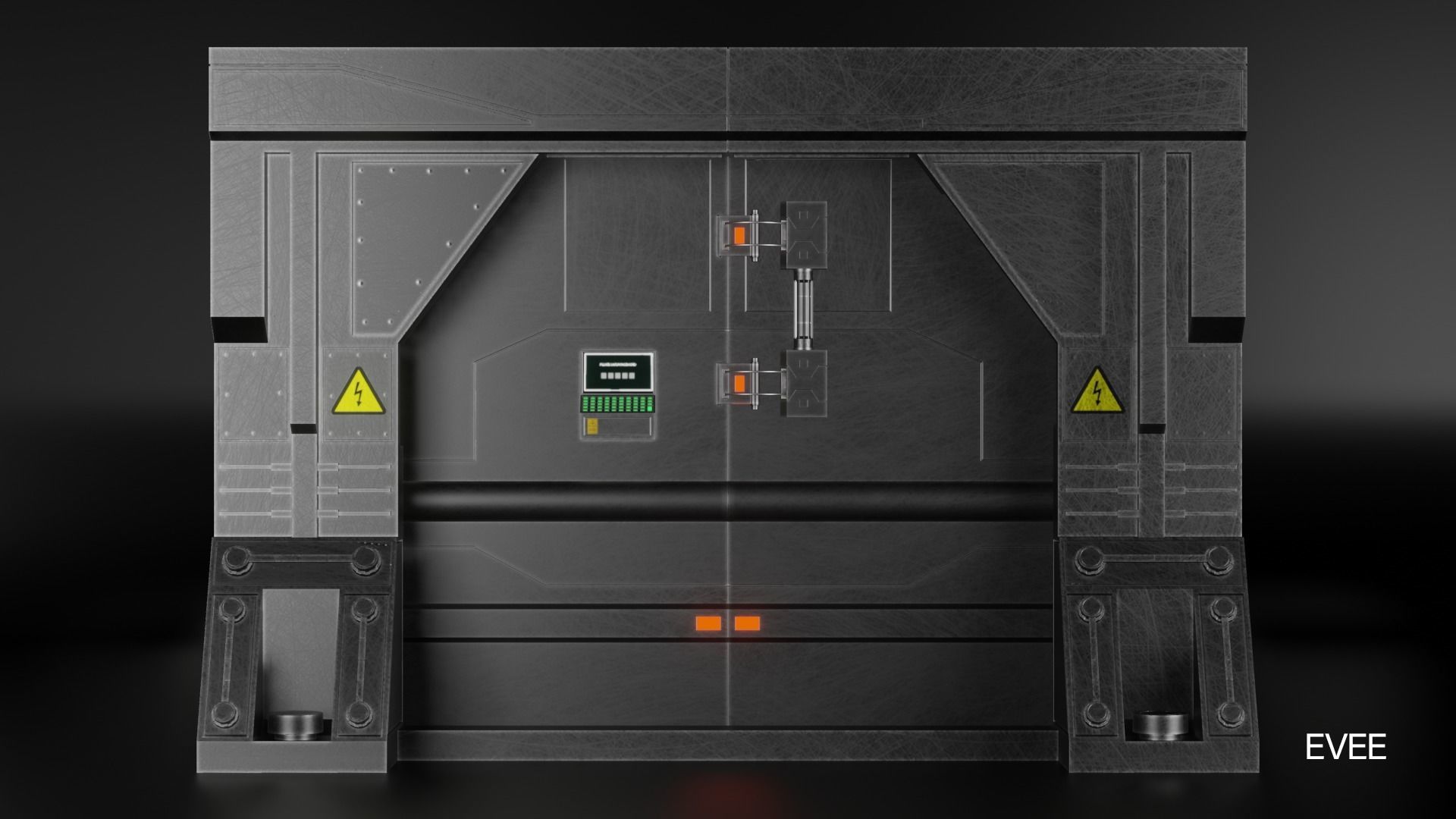 Sci Fi Door Free low-poly 3D model_12