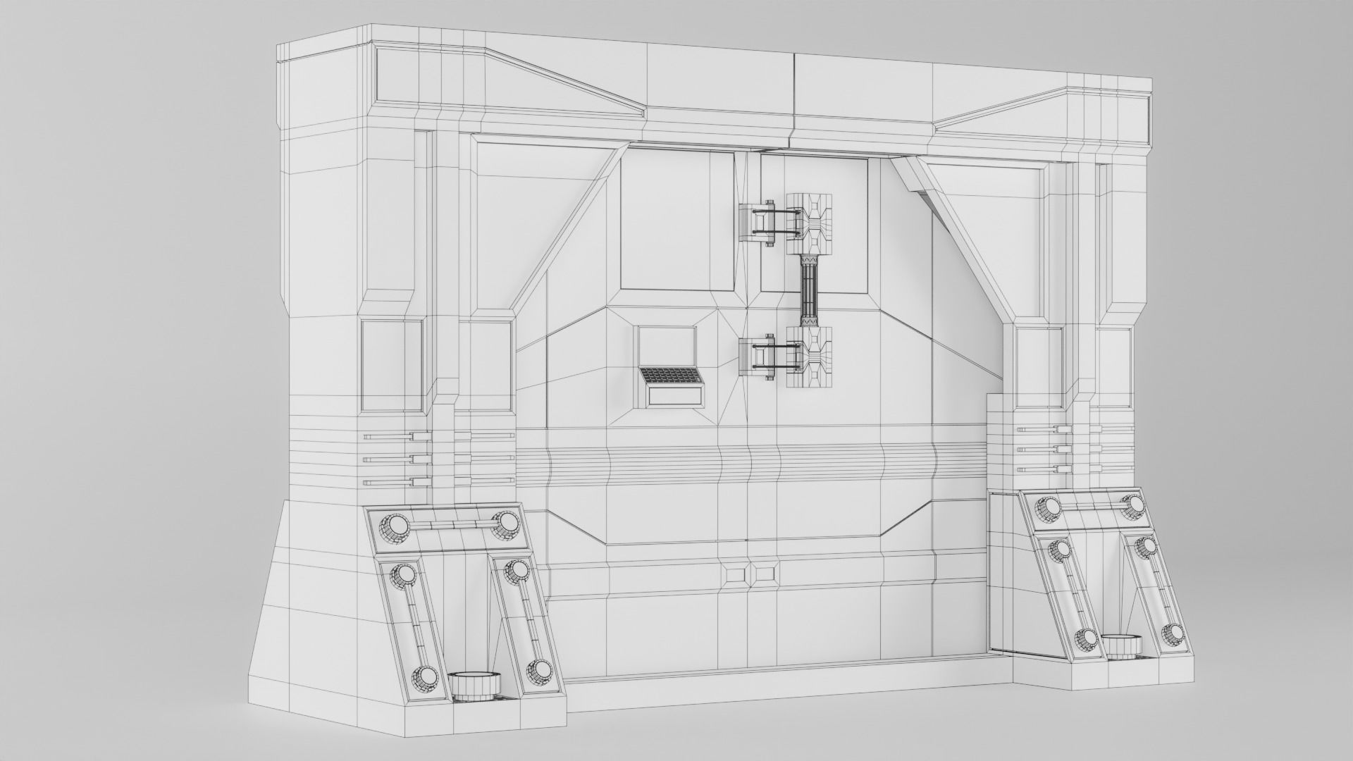 Sci Fi Door Free low-poly 3D model_9
