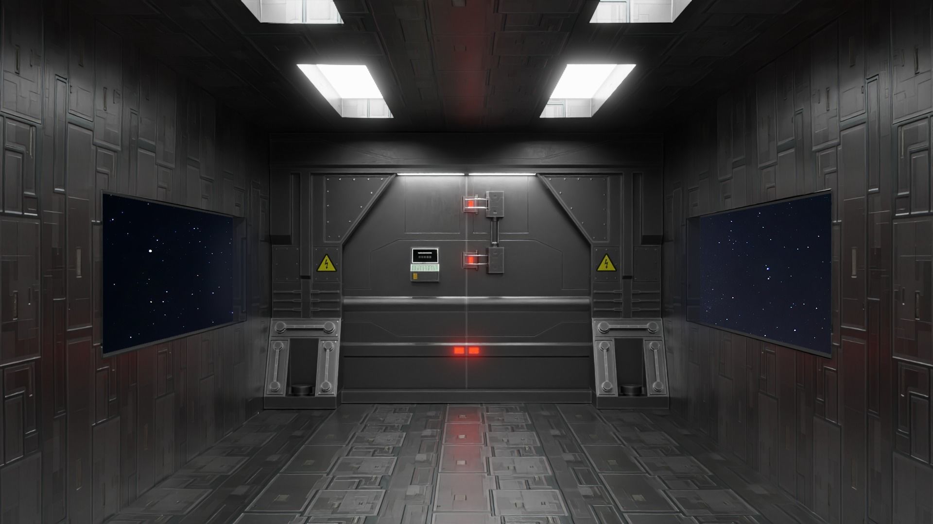 Sci Fi Door Free low-poly 3D model_7