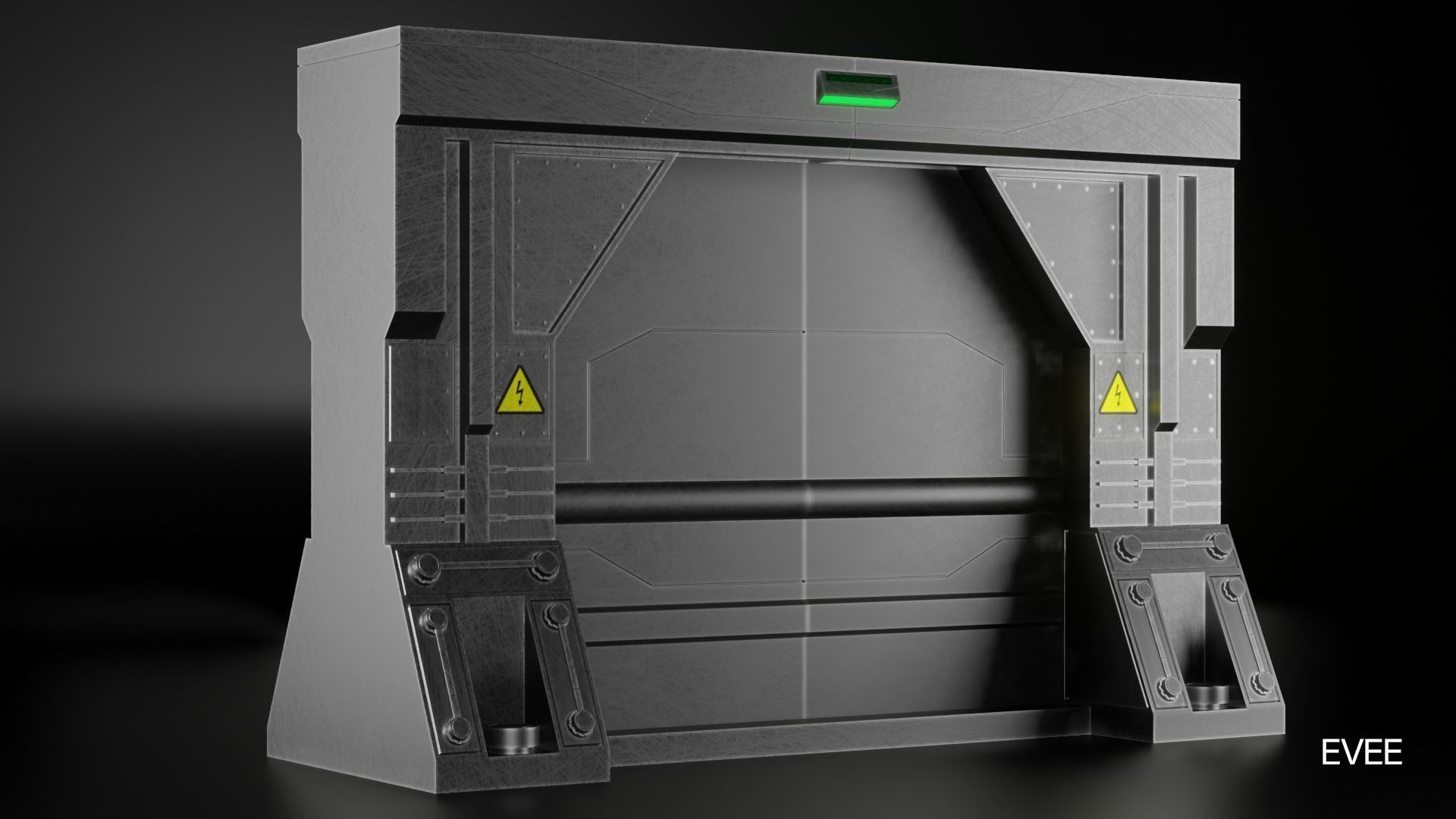 Sci Fi Door Free low-poly 3D model_13