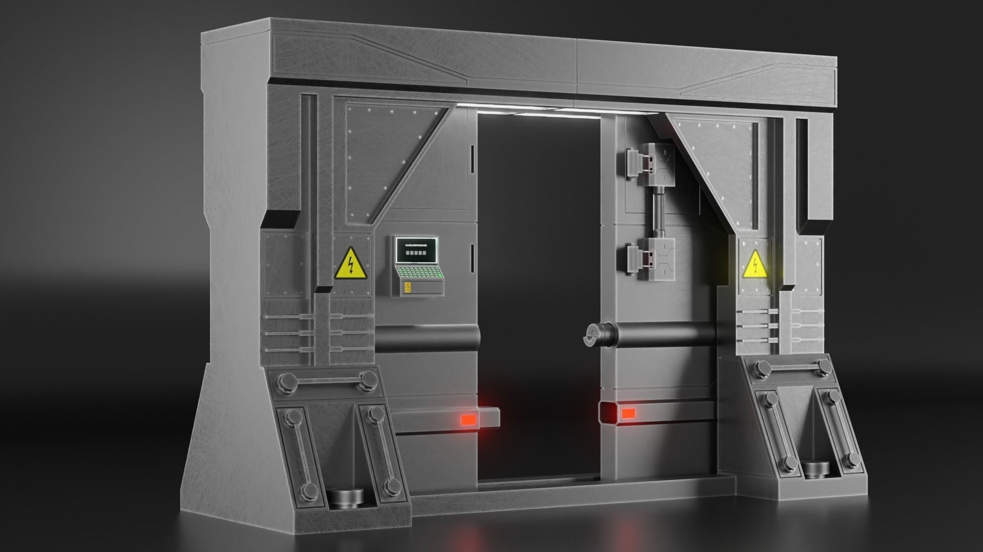 Sci Fi Door Free low-poly 3D model_5