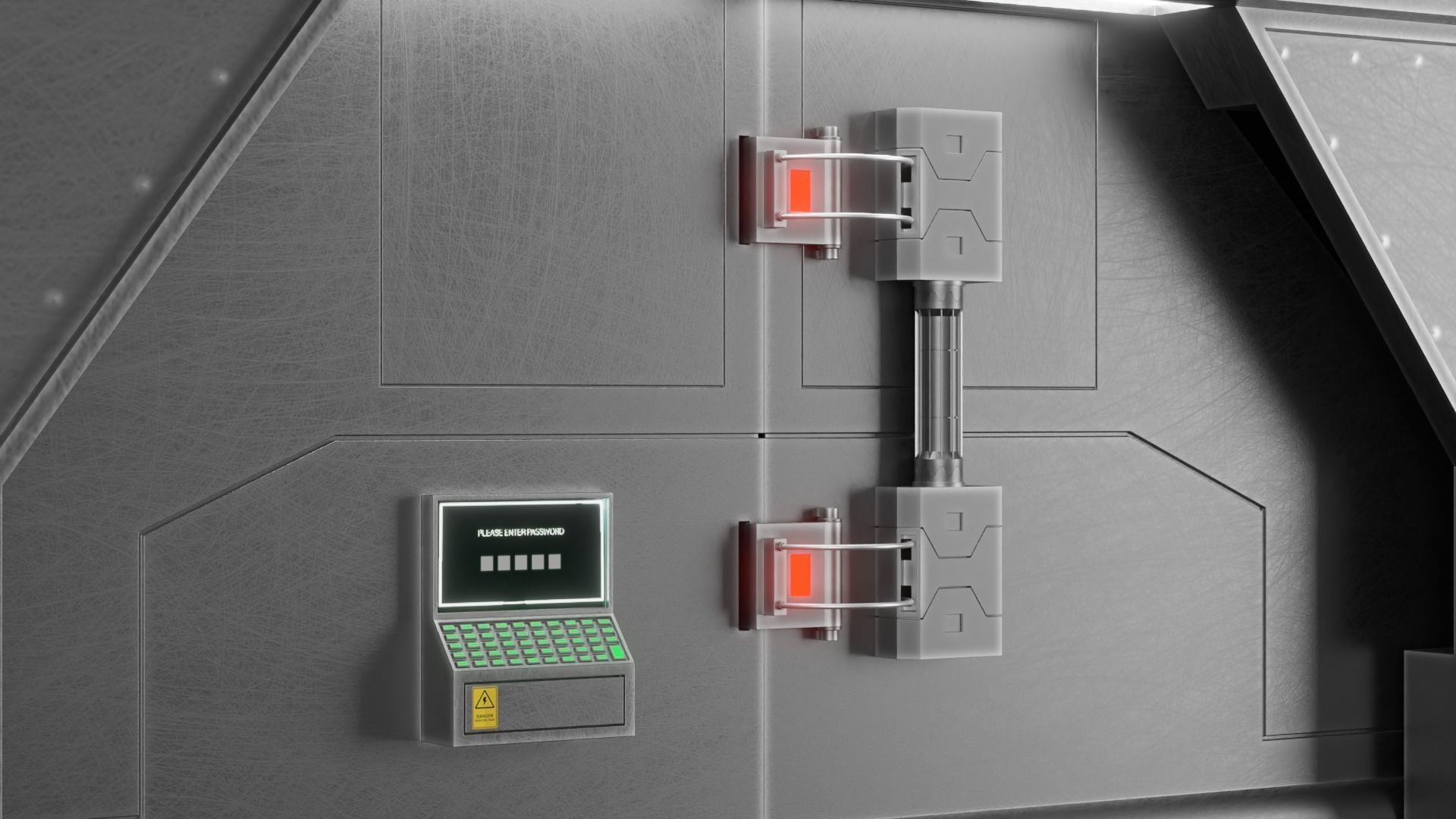 Sci Fi Door Free low-poly 3D model_6