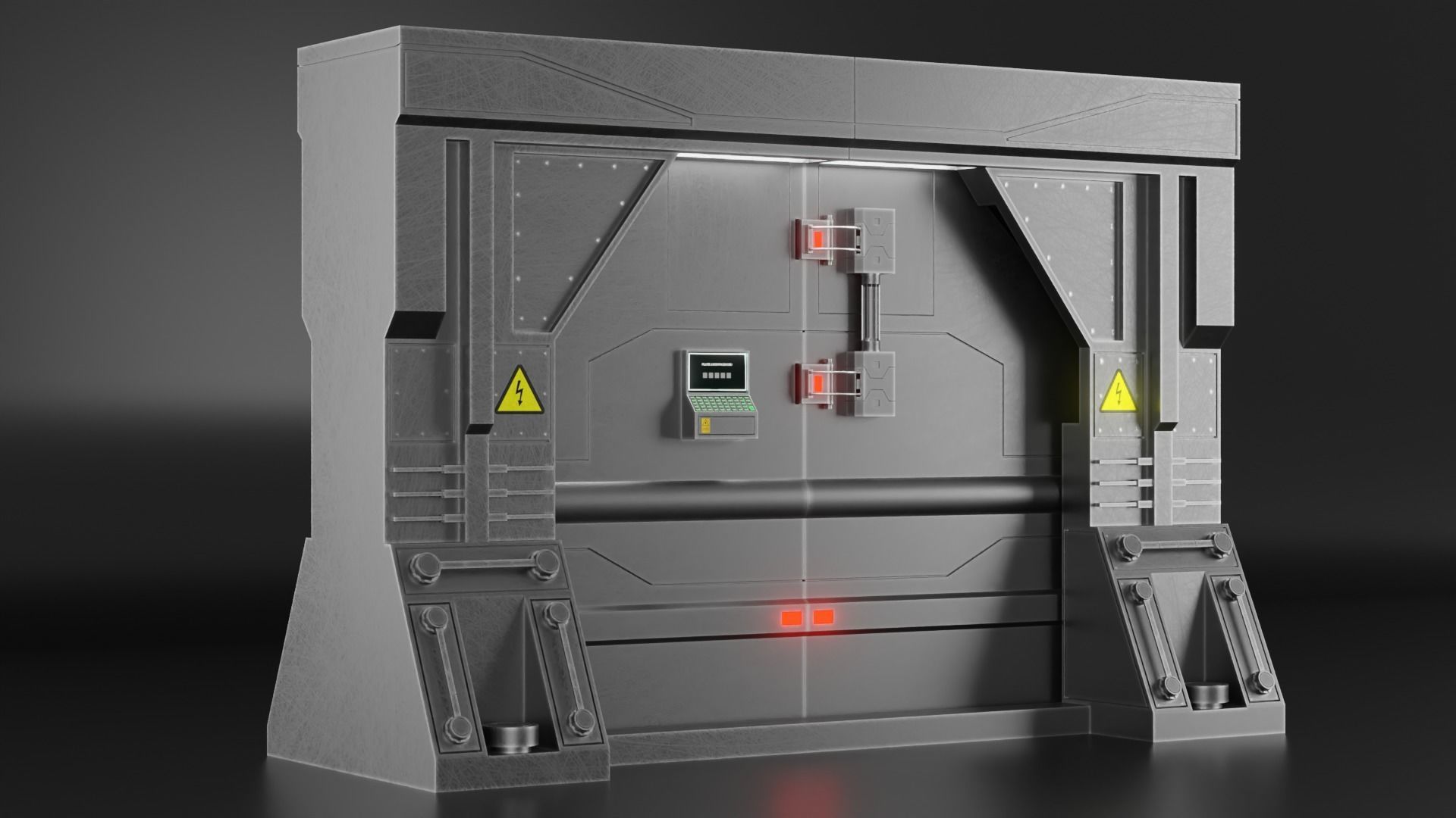Sci Fi Door Free low-poly 3D model_1