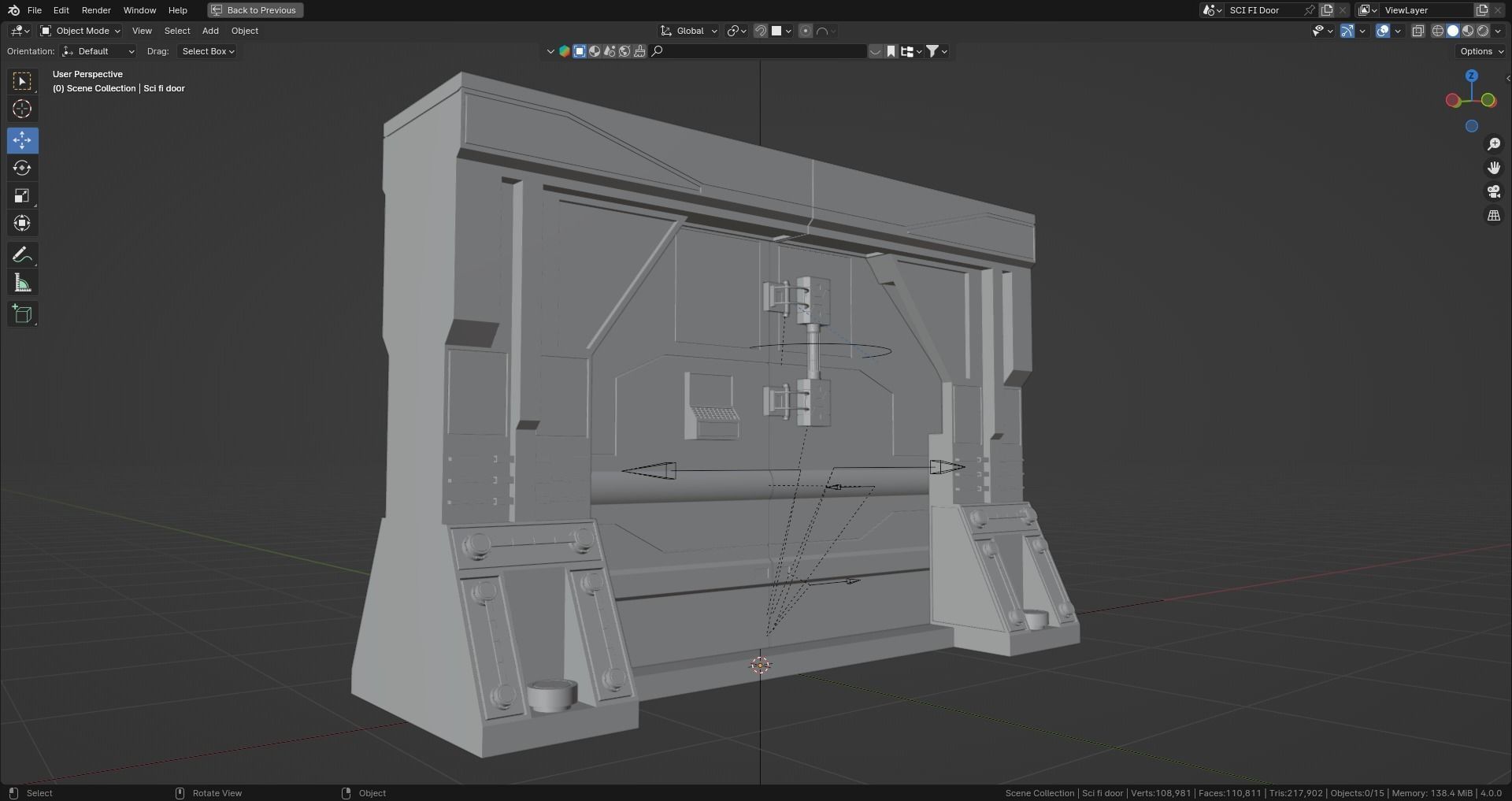 Sci Fi Door Free low-poly 3D model_8