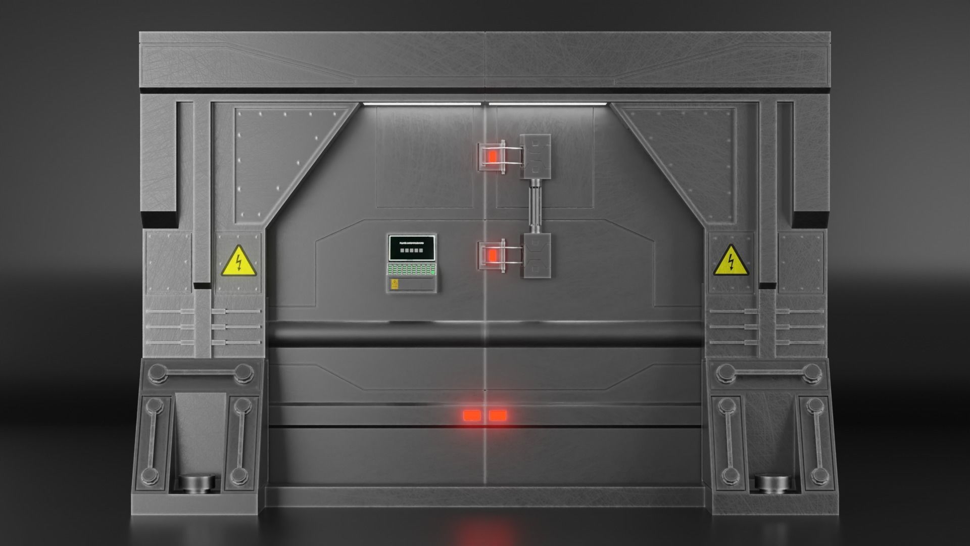 Sci Fi Door Free low-poly 3D model_2