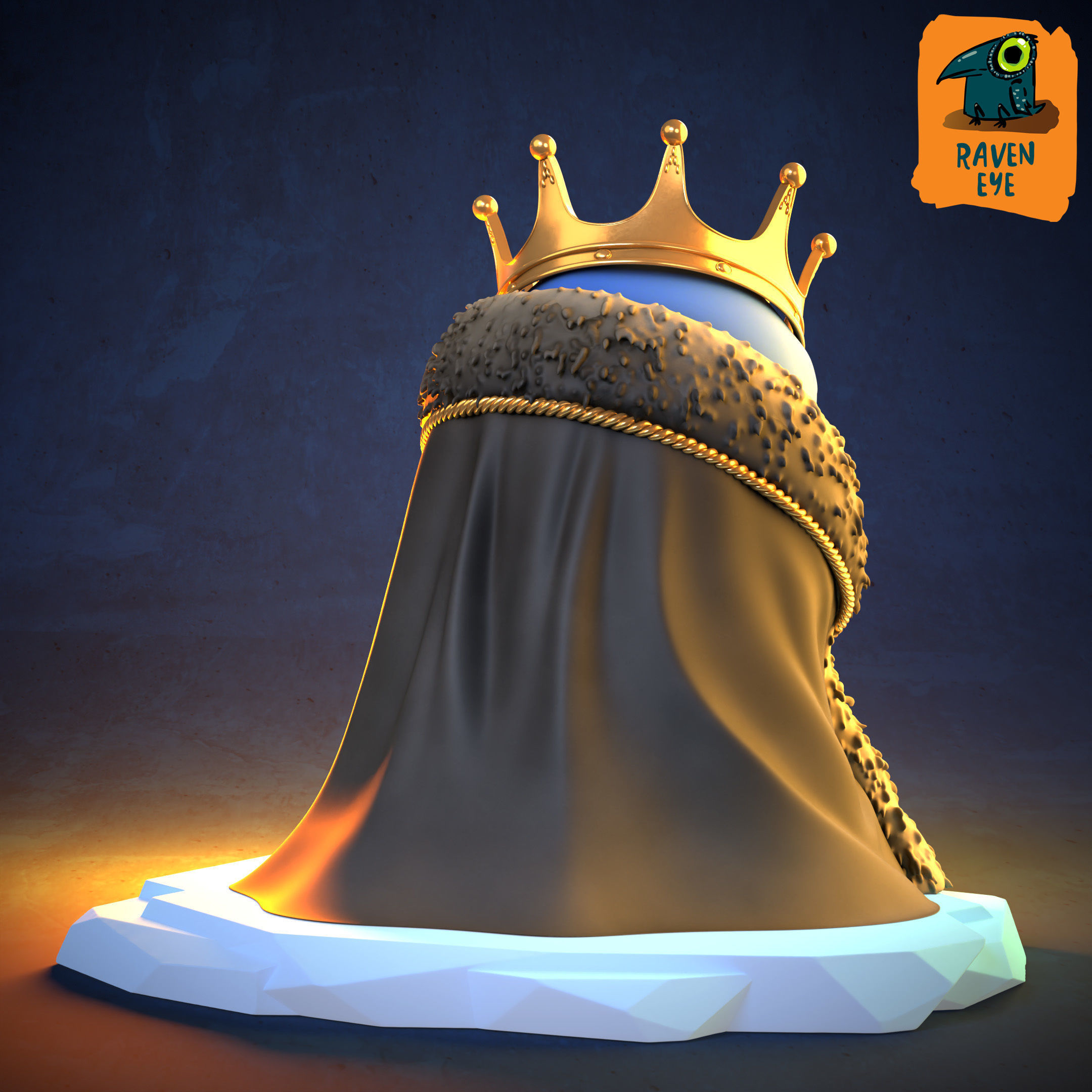 Penguin King Pre supported 3D print model_2