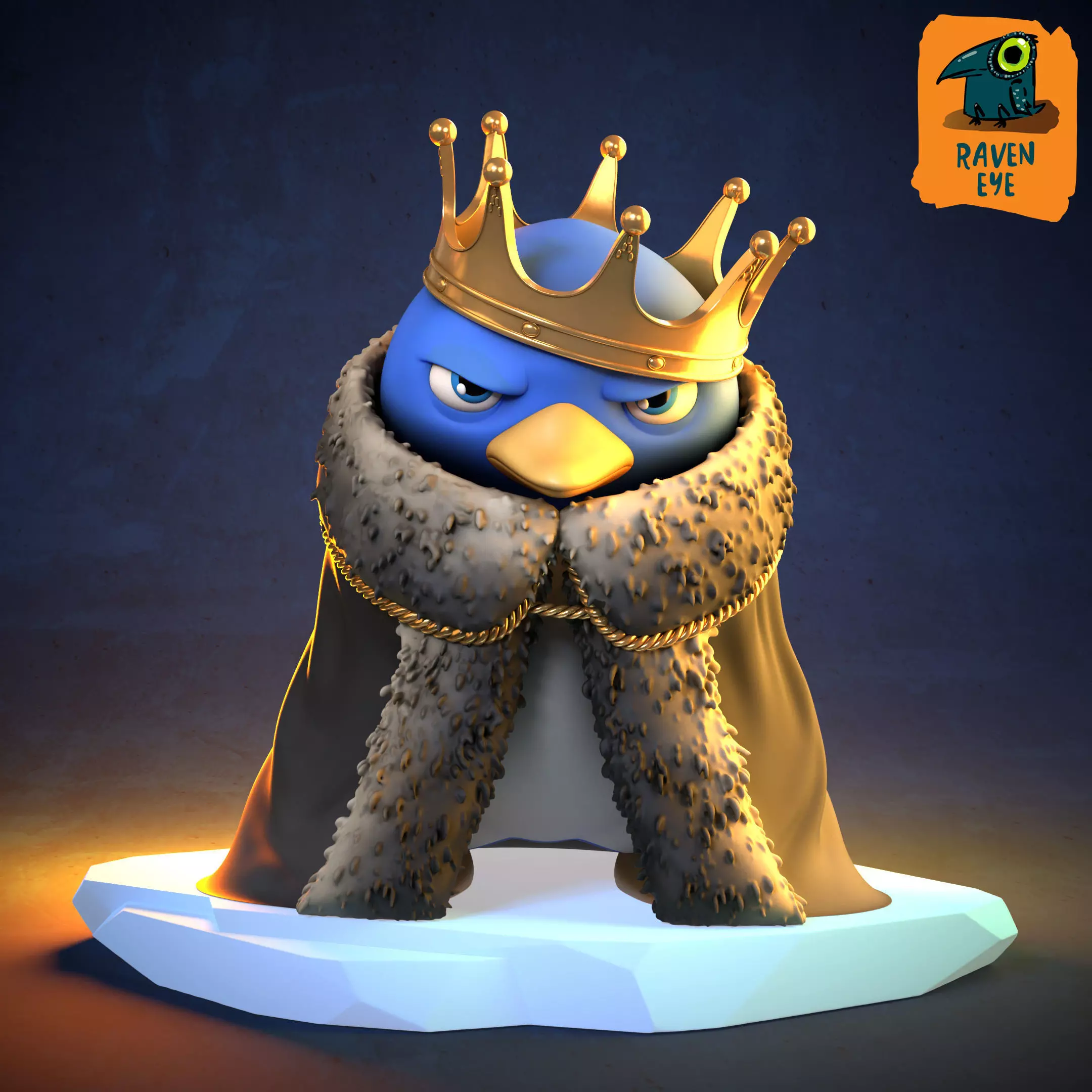 Penguin King Pre supported 3D print model_0