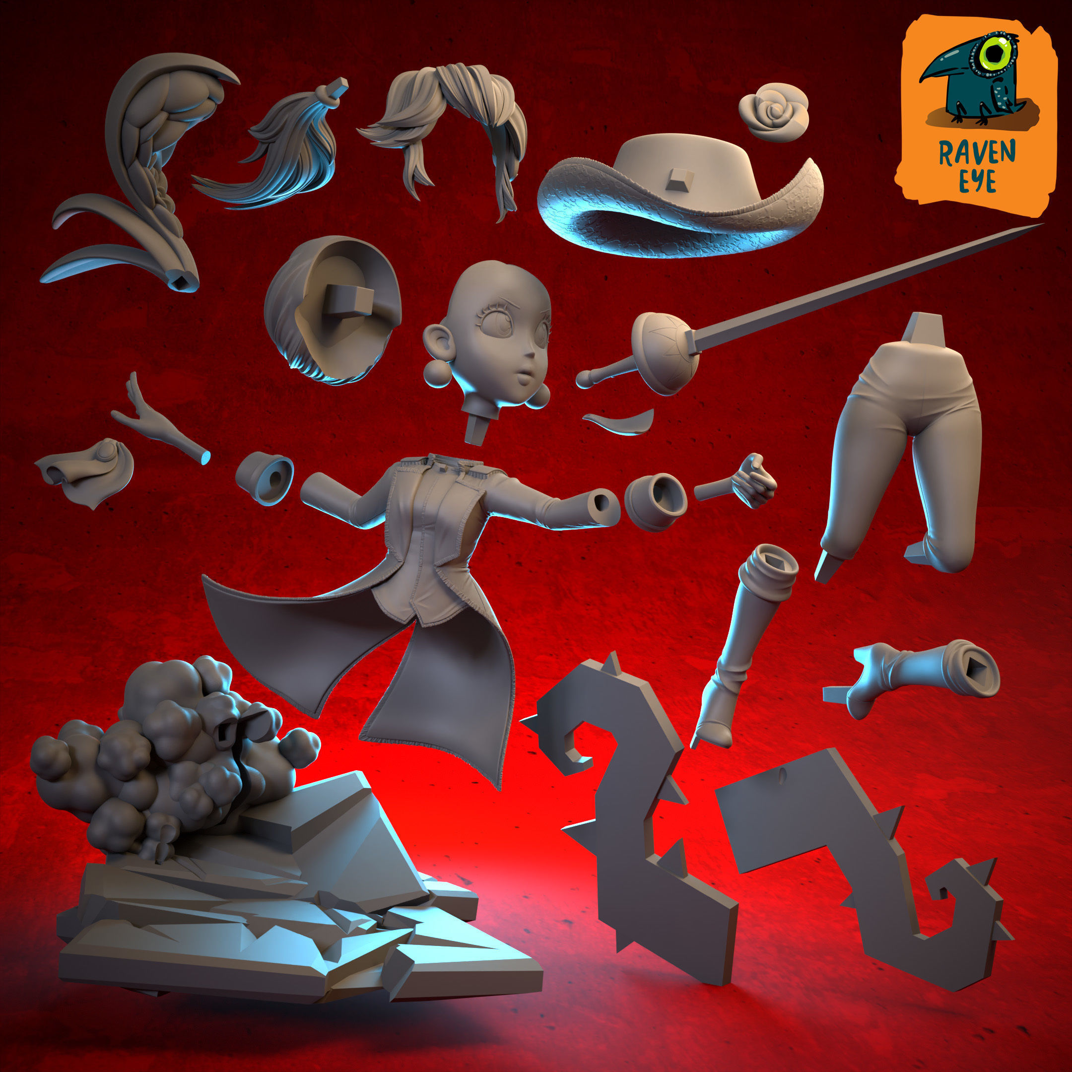 Princess Peach Showtime Pre supported 3D print model_3