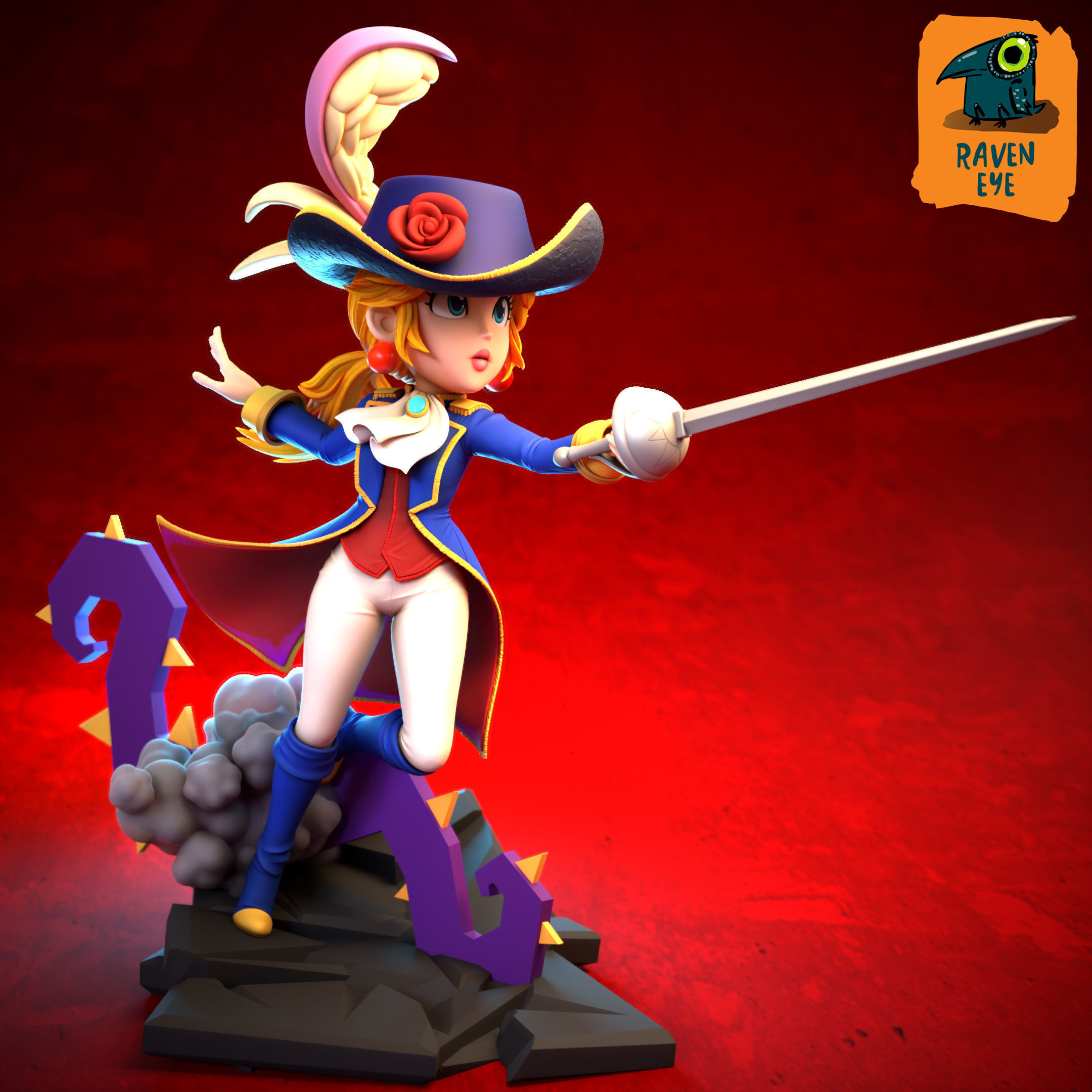 Princess Peach Showtime Pre supported 3D print model_5