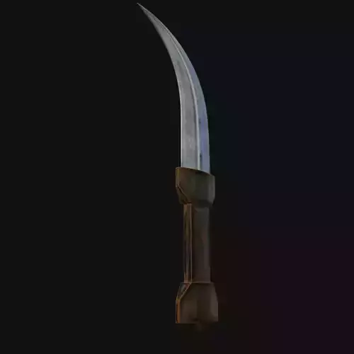Nocturnal Nightmare Shadowy 3D Model Dagger for Digital Spies