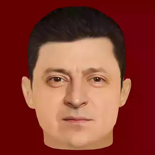 Low Poly Head of the President - Volodymyr Zelenskyy Low-poly 3D model