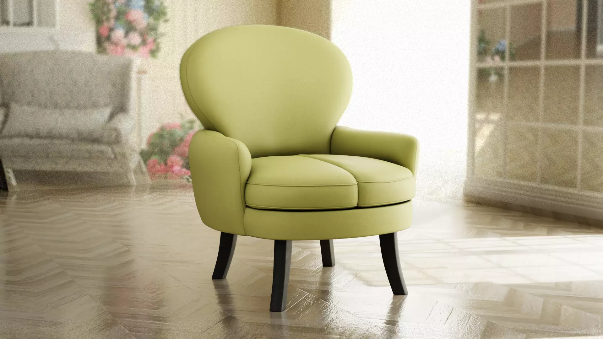 Furniture Accent Chairs Bohemian 007 Low-poly 3D model_0