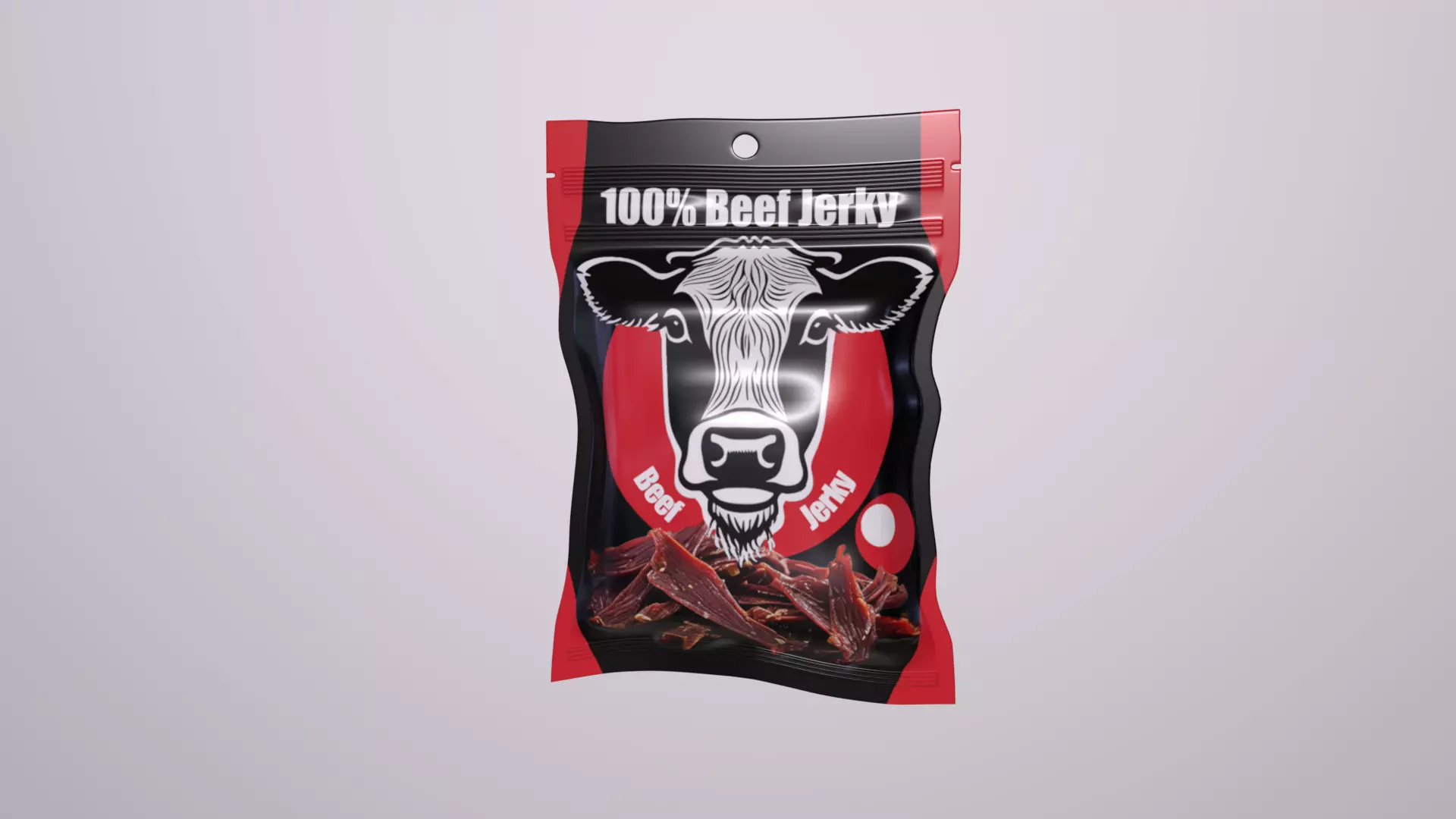 3D model of packaging - Dried meats Dried Beef Jerky  Low-poly 3D model_0