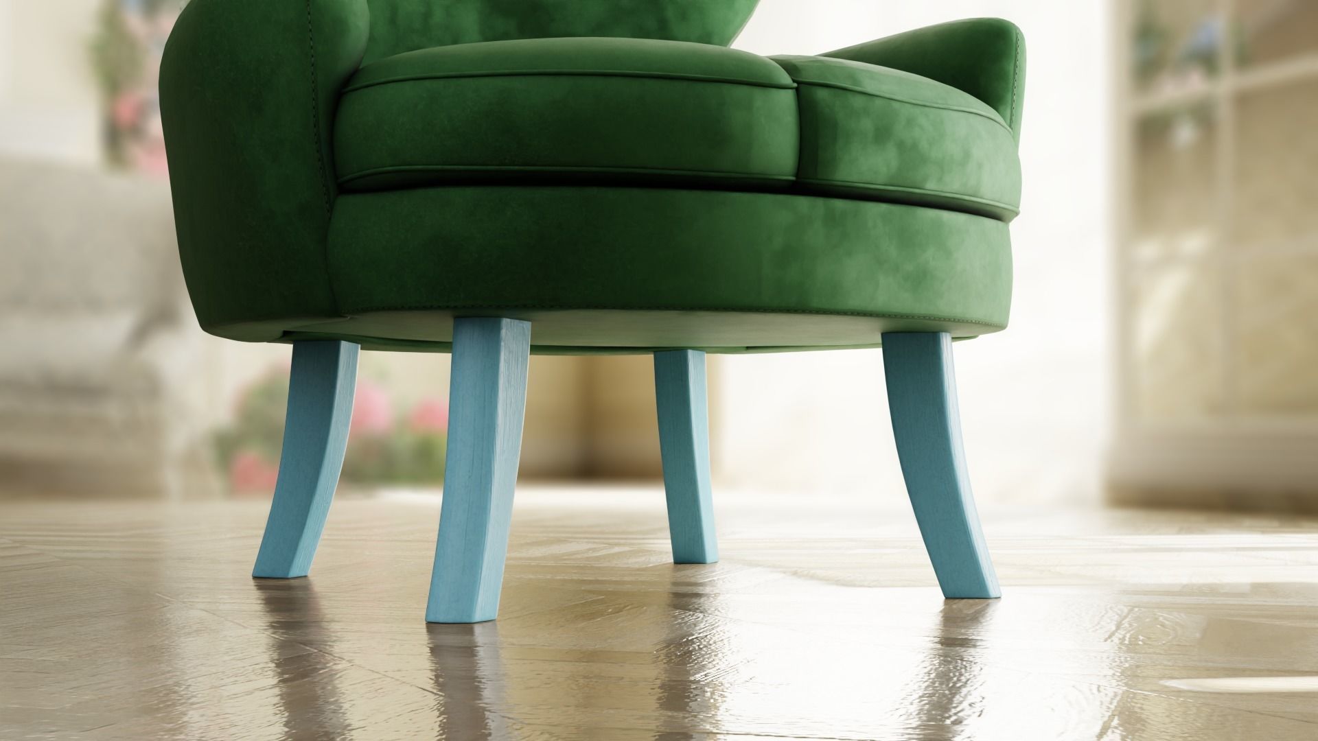 Furniture Accent Chairs Bohemian 009 Low-poly 3D model_4