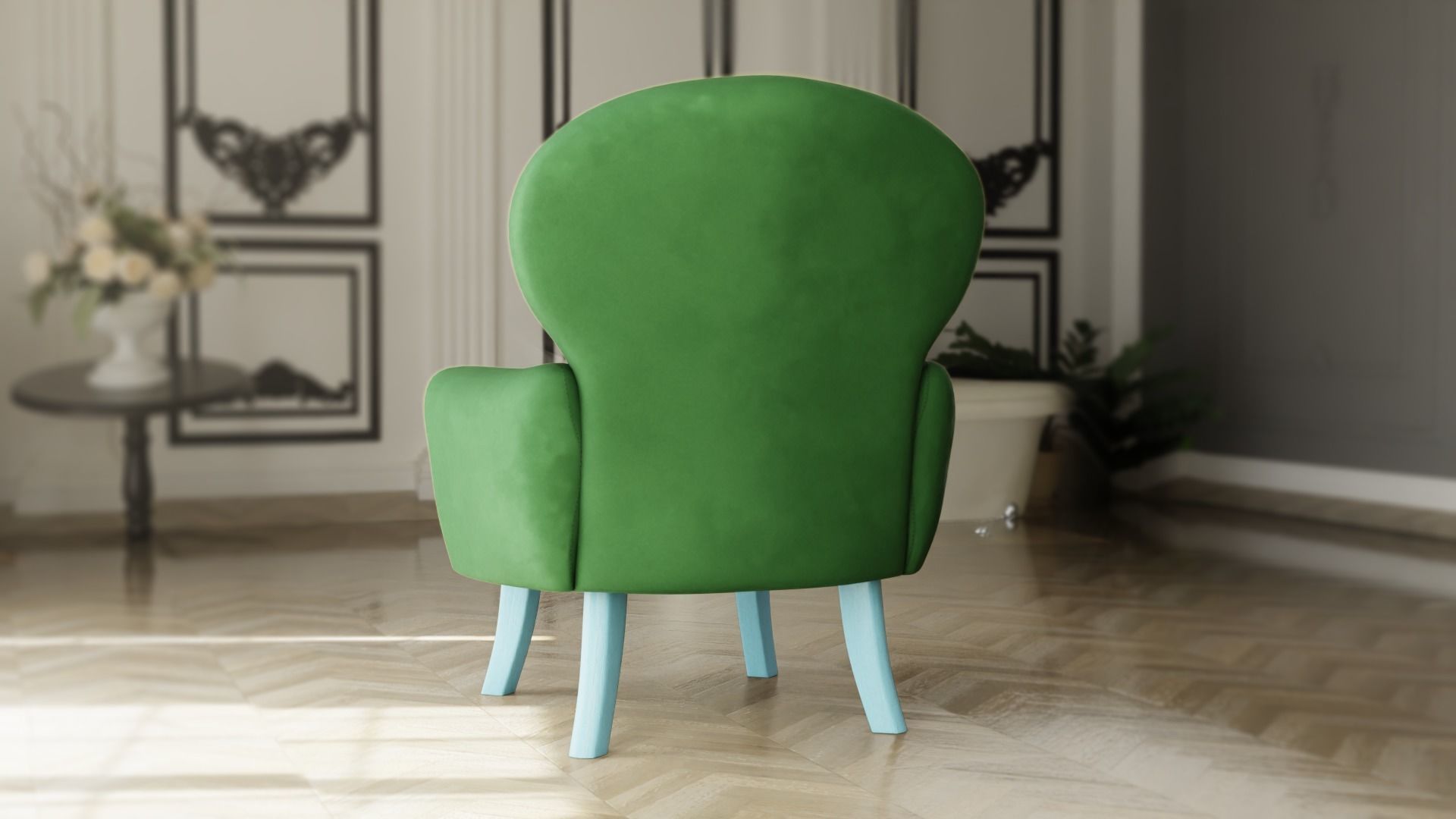Furniture Accent Chairs Bohemian 009 Low-poly 3D model_2