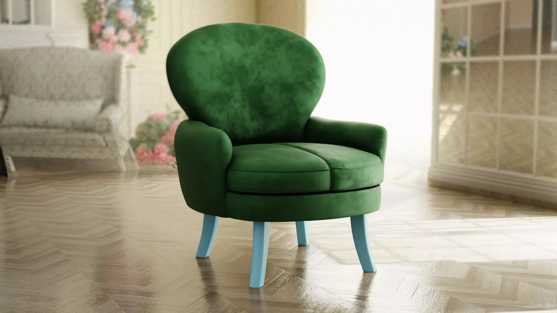 Furniture Accent Chairs Bohemian 009 Low-poly 3D model_0