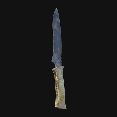 Nocturnal Nightmare Shadowy 3D Model Dagger for Digital Spies 3D model