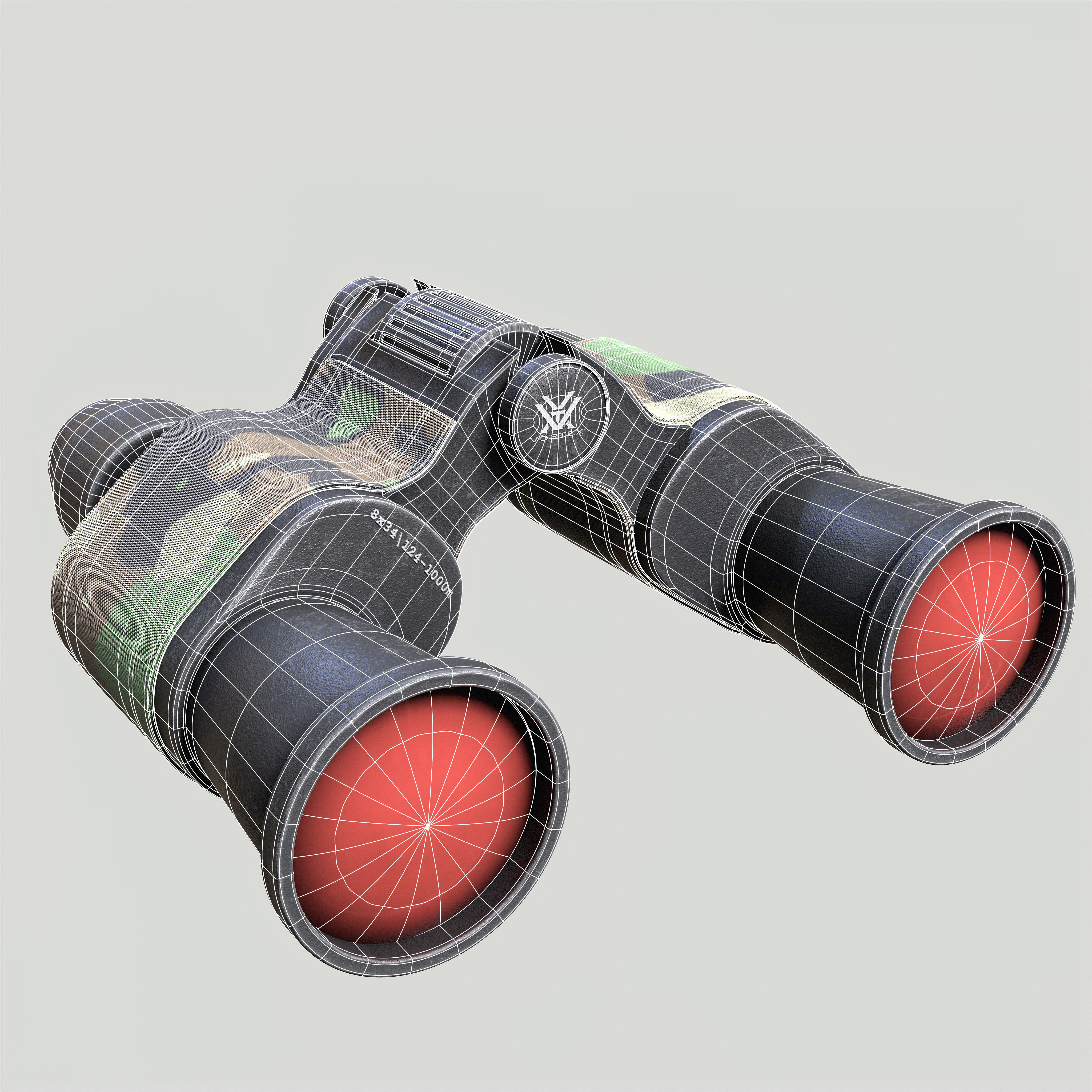Binoculars Low-poly 3D model_2