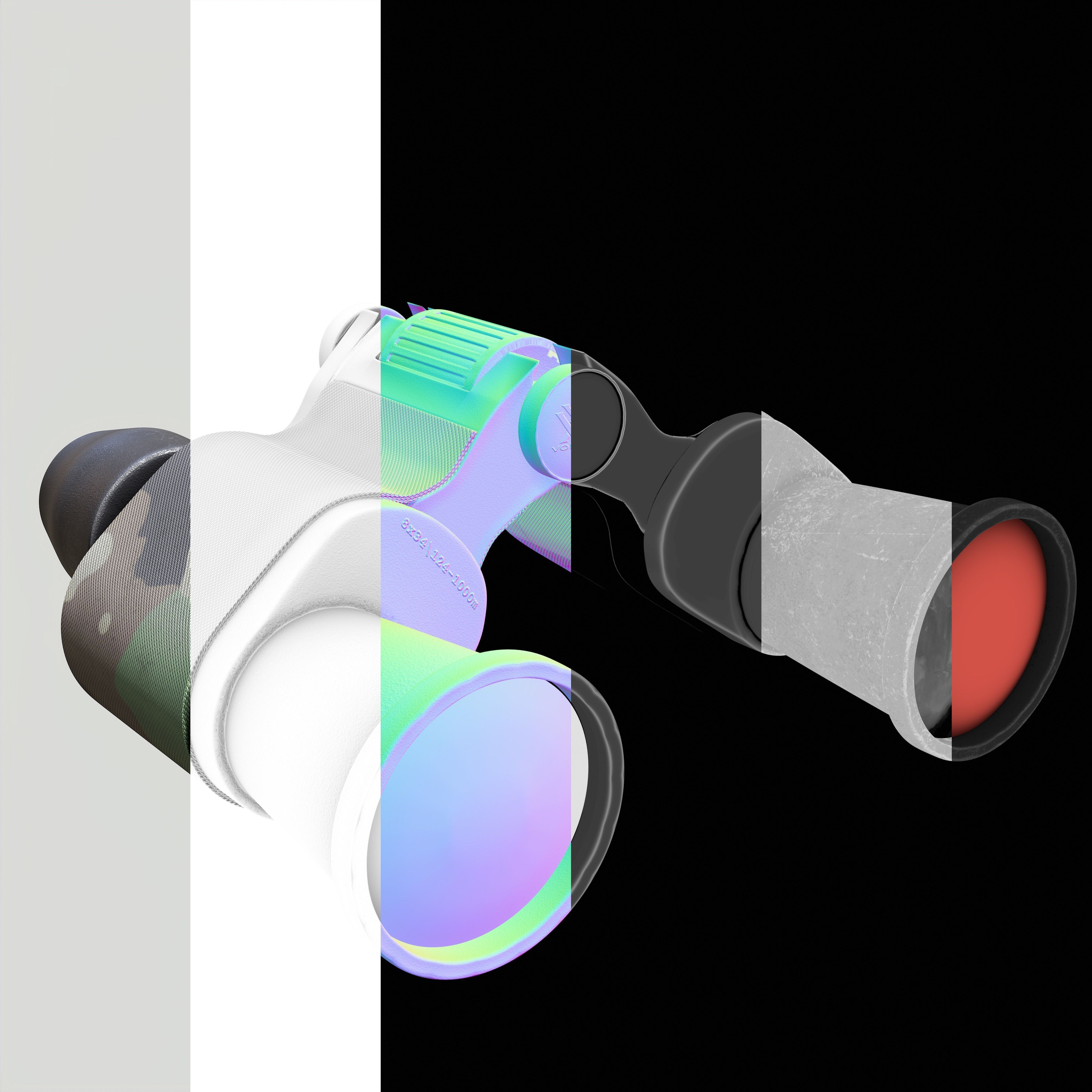 Binoculars Low-poly 3D model_3