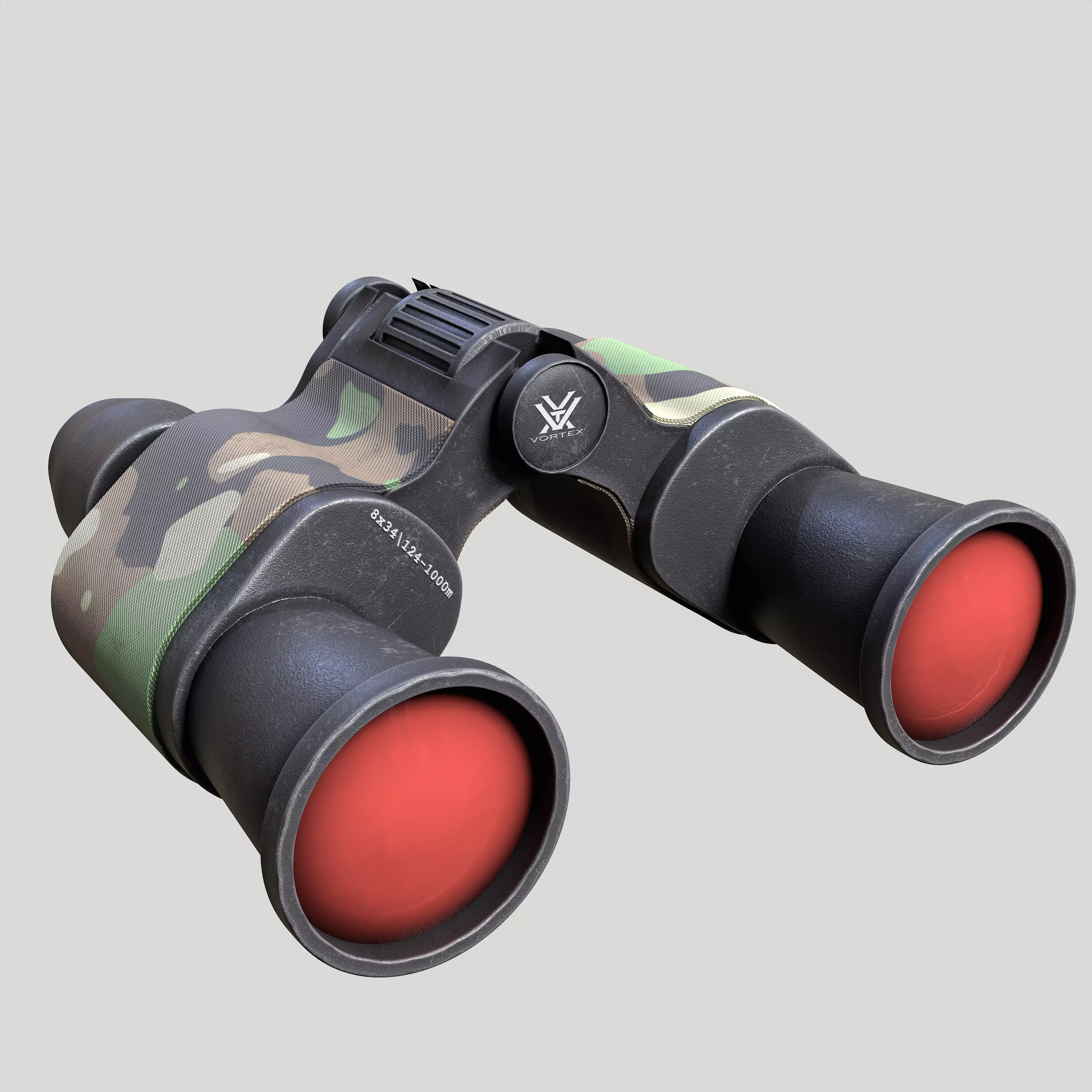 Binoculars Low-poly 3D model_0