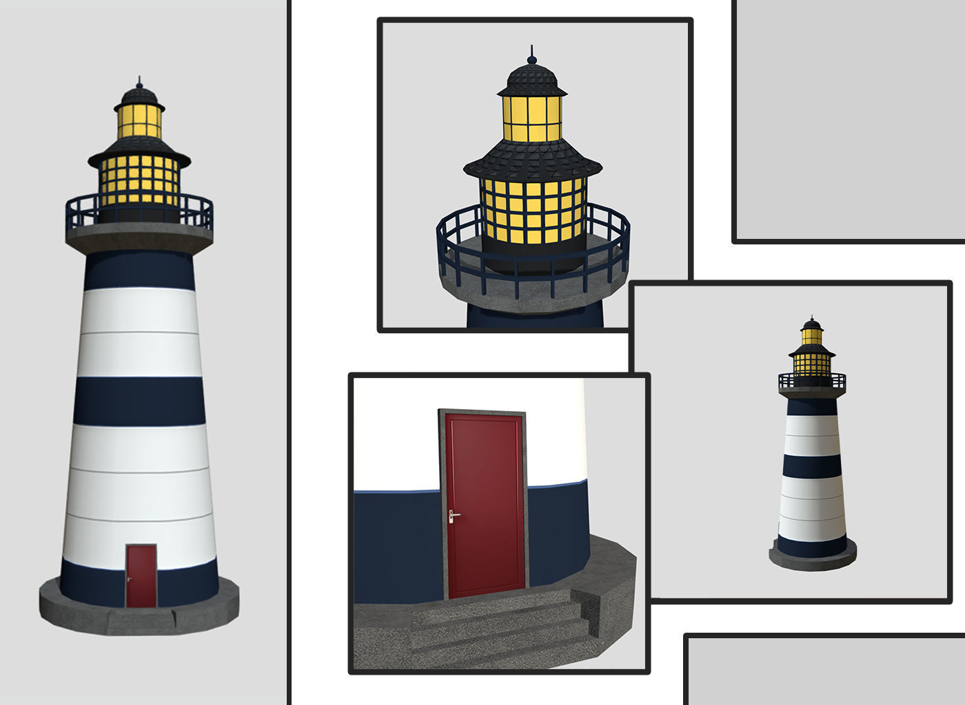 Light Houses - Low Poly Game Ready Exteriors  3D Model Collection_4