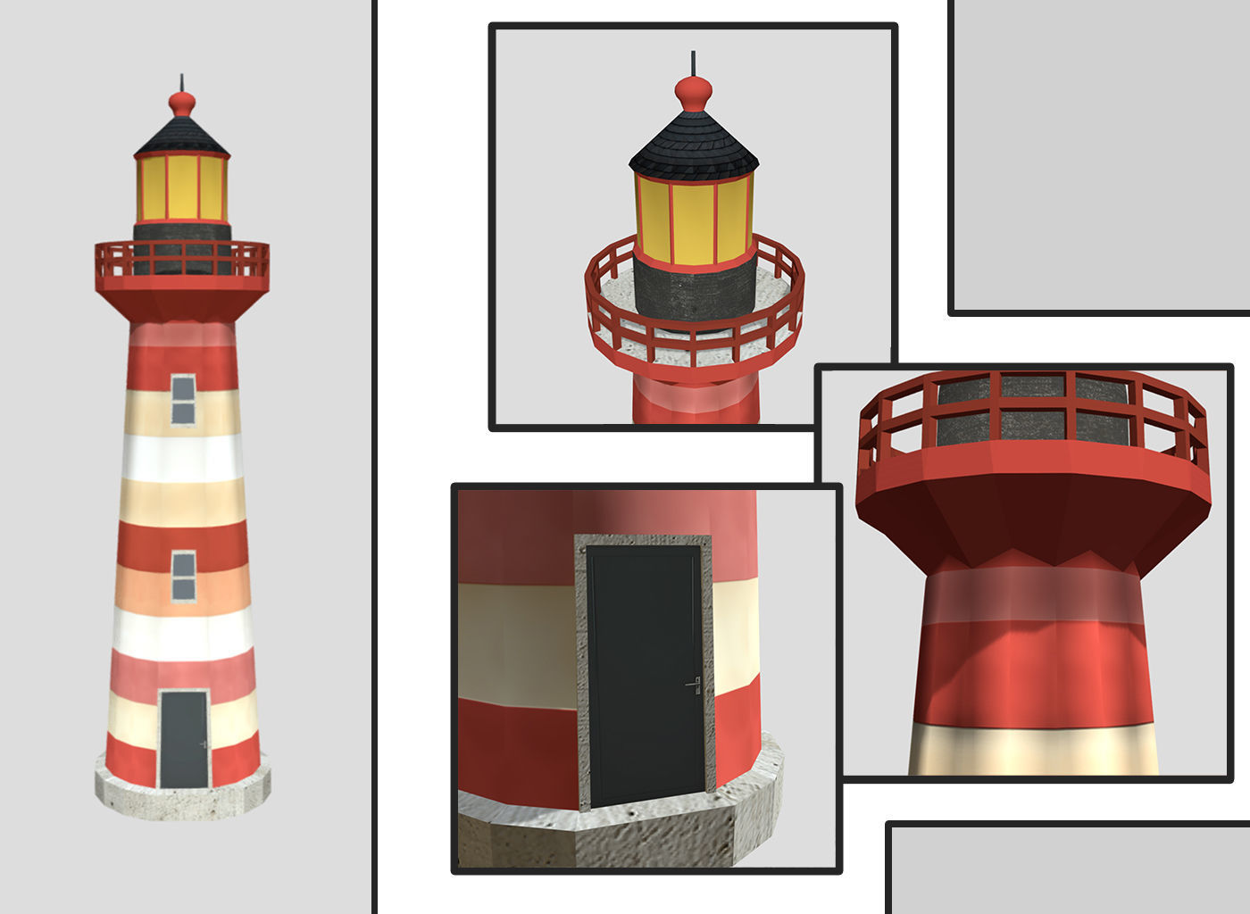 Light Houses - Low Poly Game Ready Exteriors  3D Model Collection_3